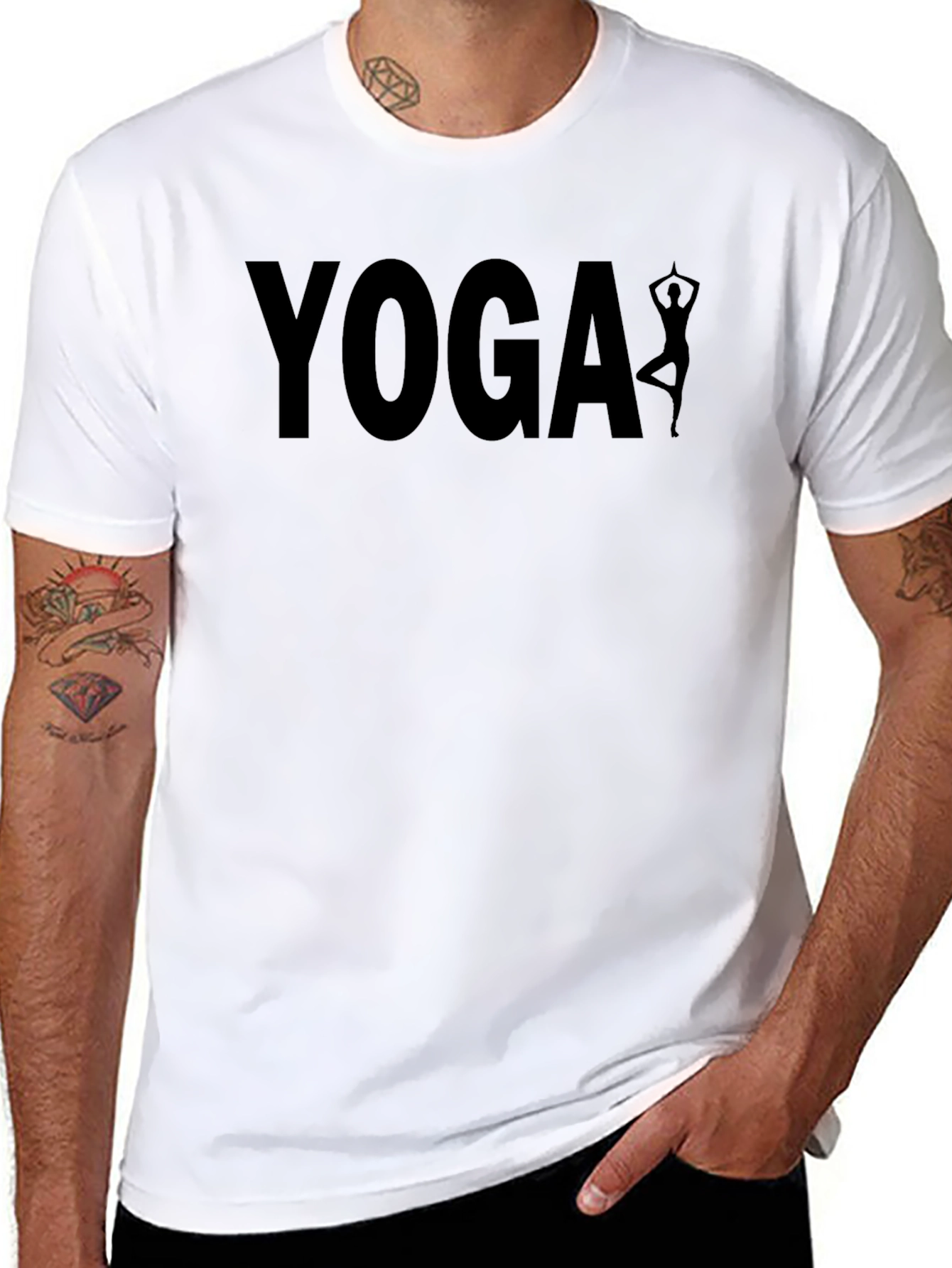Yoga Graphic Tee - Black Soft Cotton