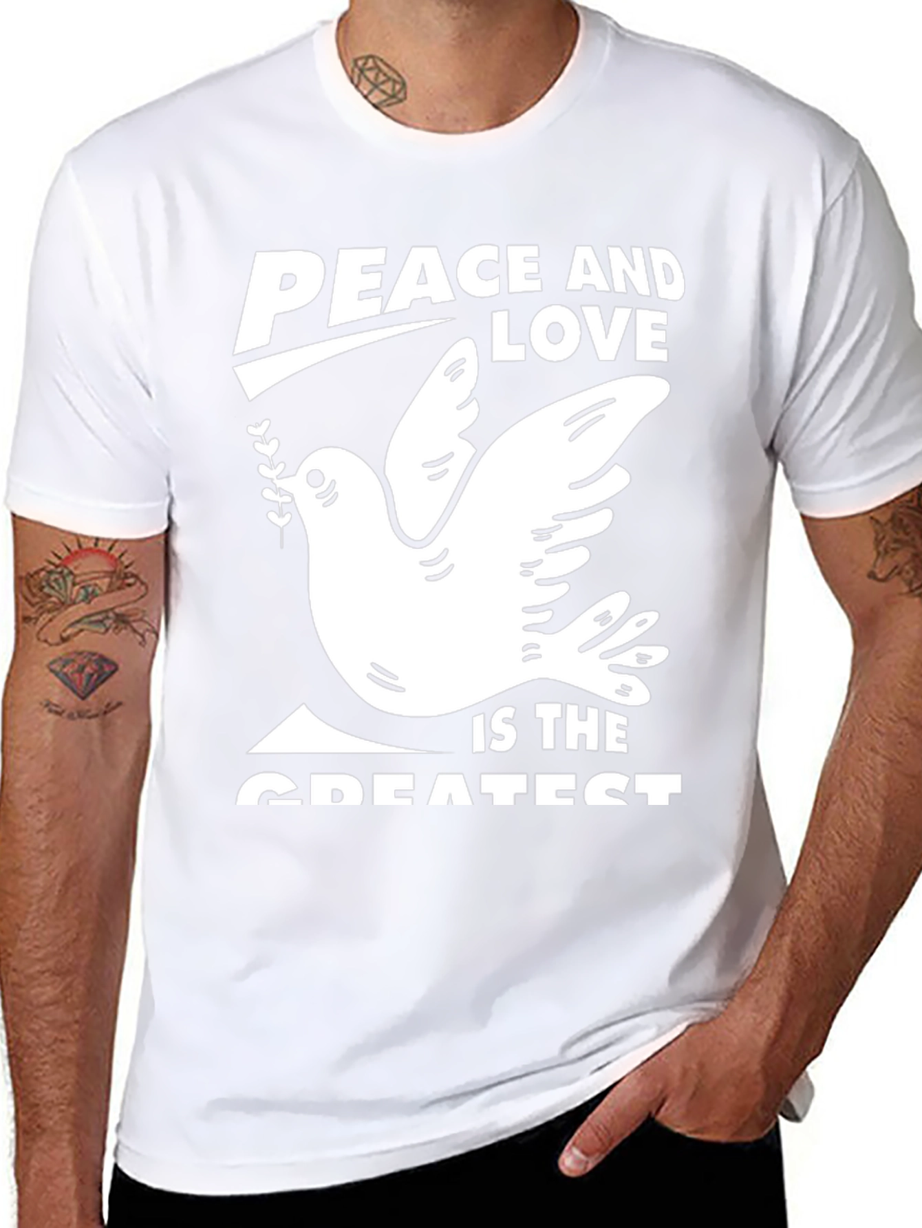 Peace & Love Dove Graphic Tee - Black T-Shirt