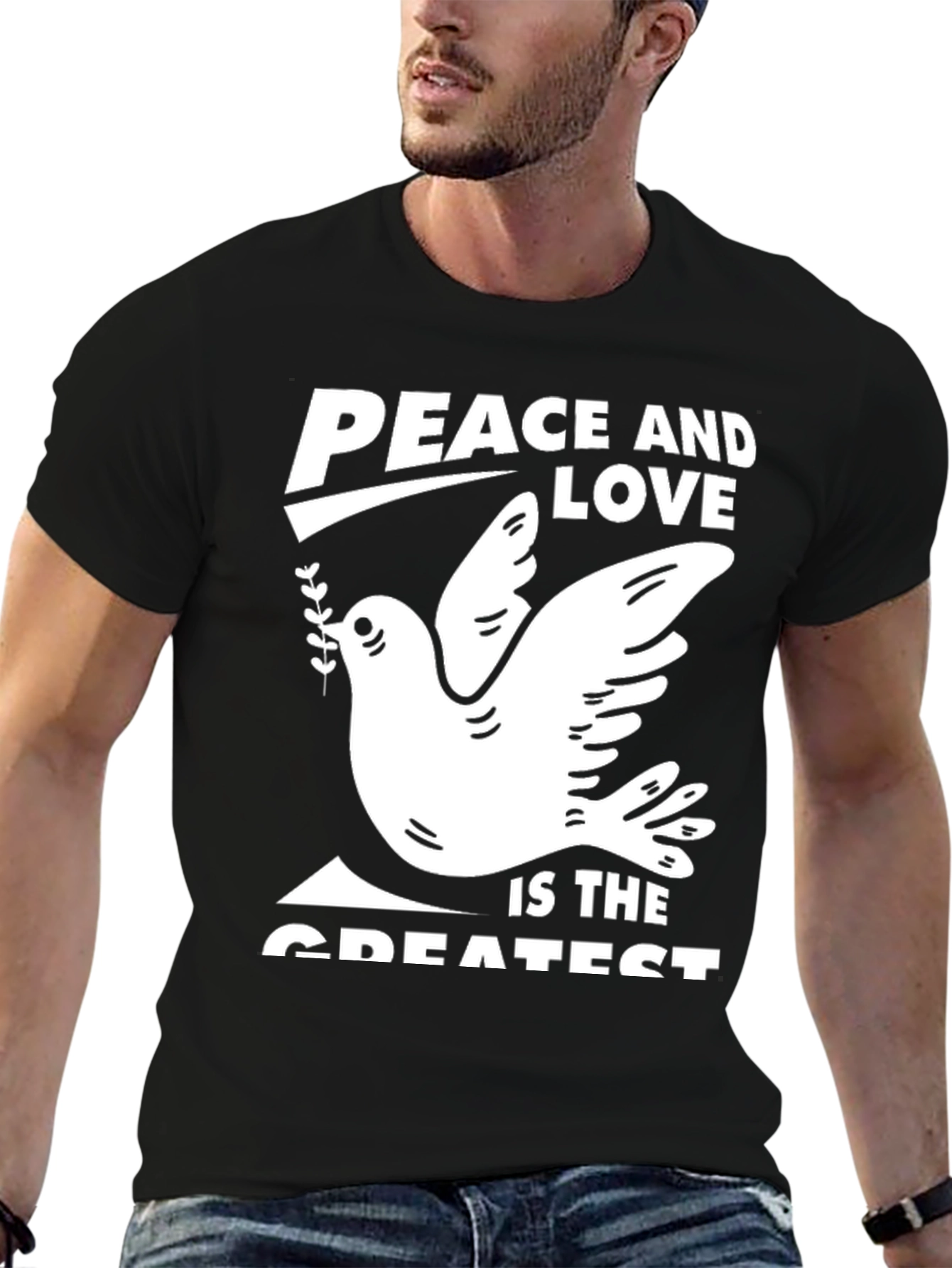 Peace & Love Dove Graphic Tee - Black T-Shirt