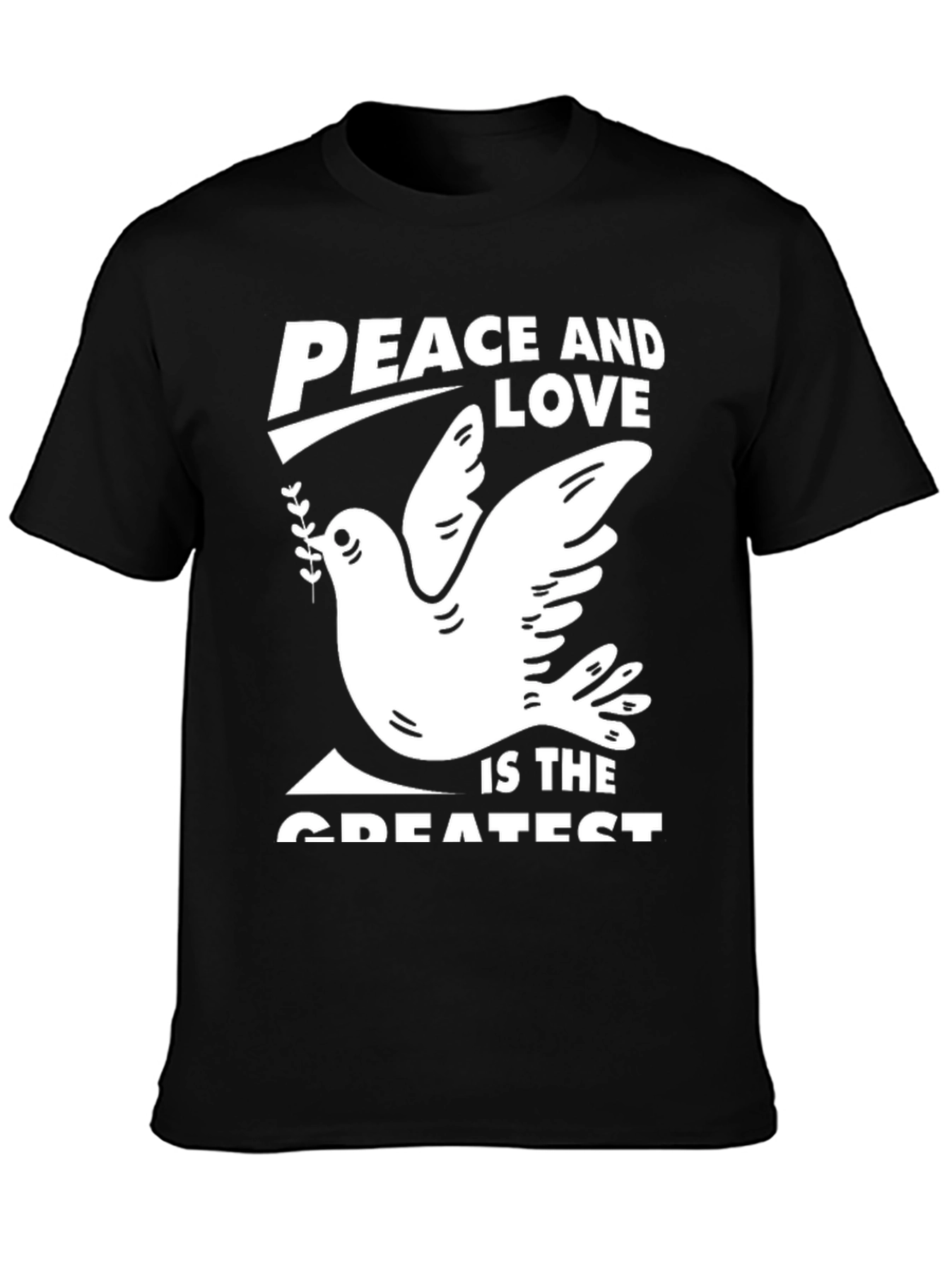 Peace & Love Dove Graphic Tee - Black T-Shirt
