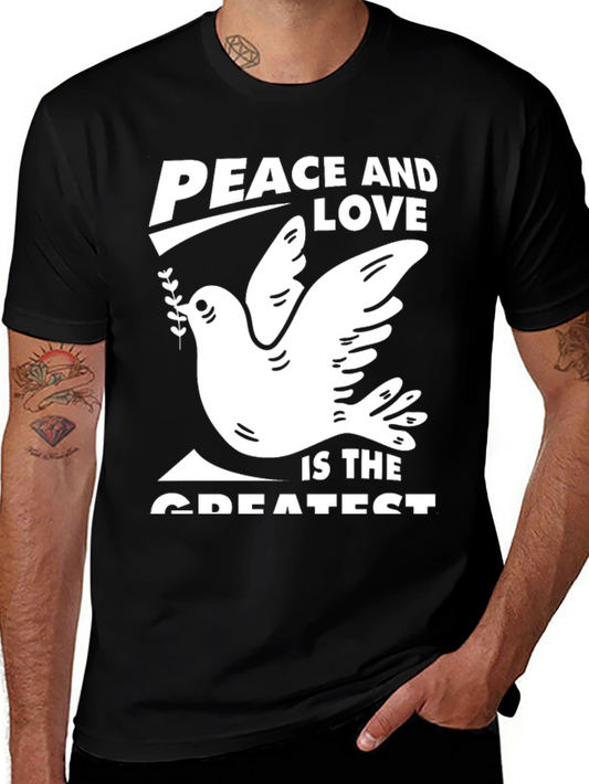 Peace & Love Dove Graphic Tee - Black T-Shirt