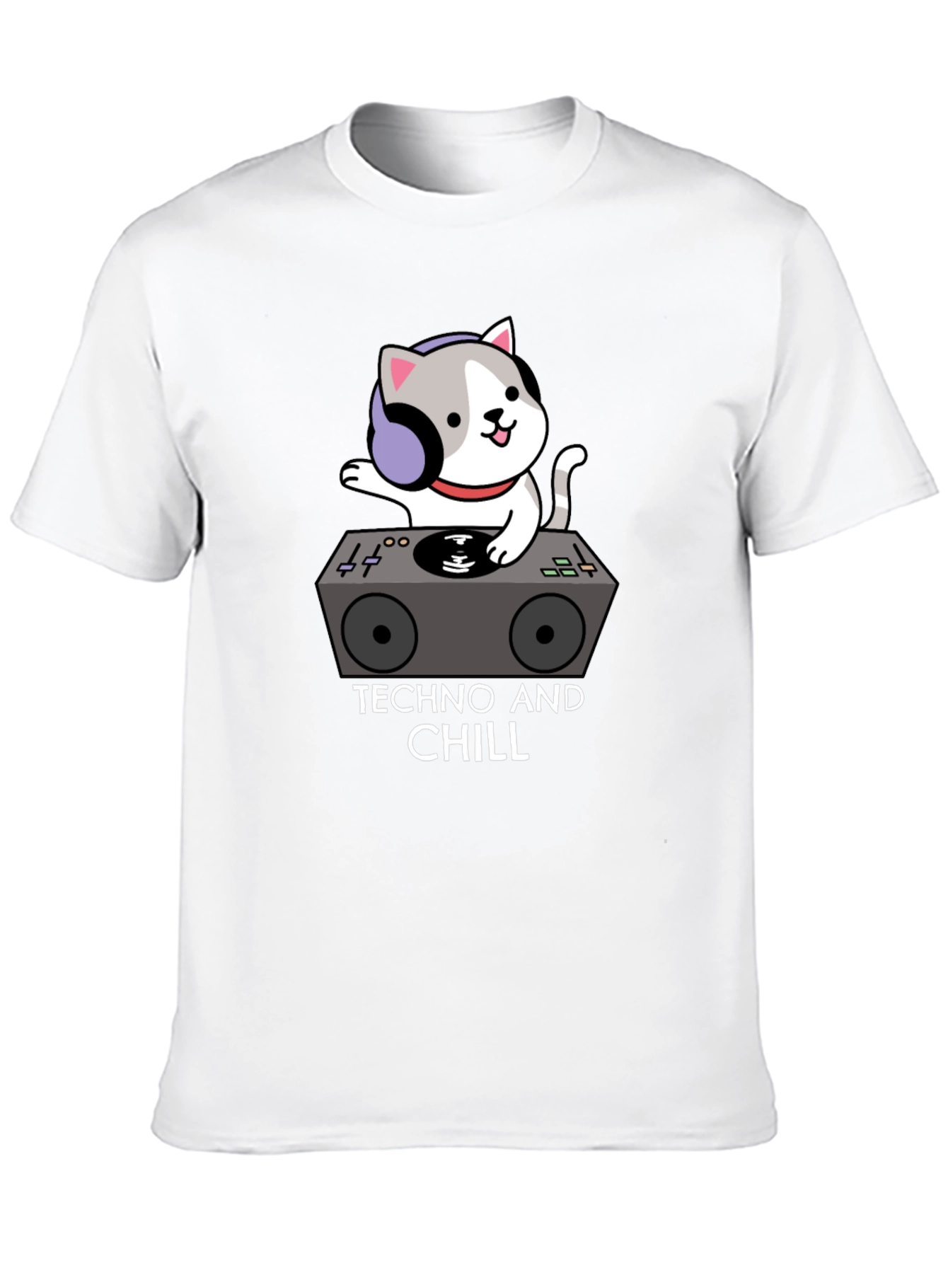 Techno Cat T-Shirt - DJ Kitten Graphic Tee