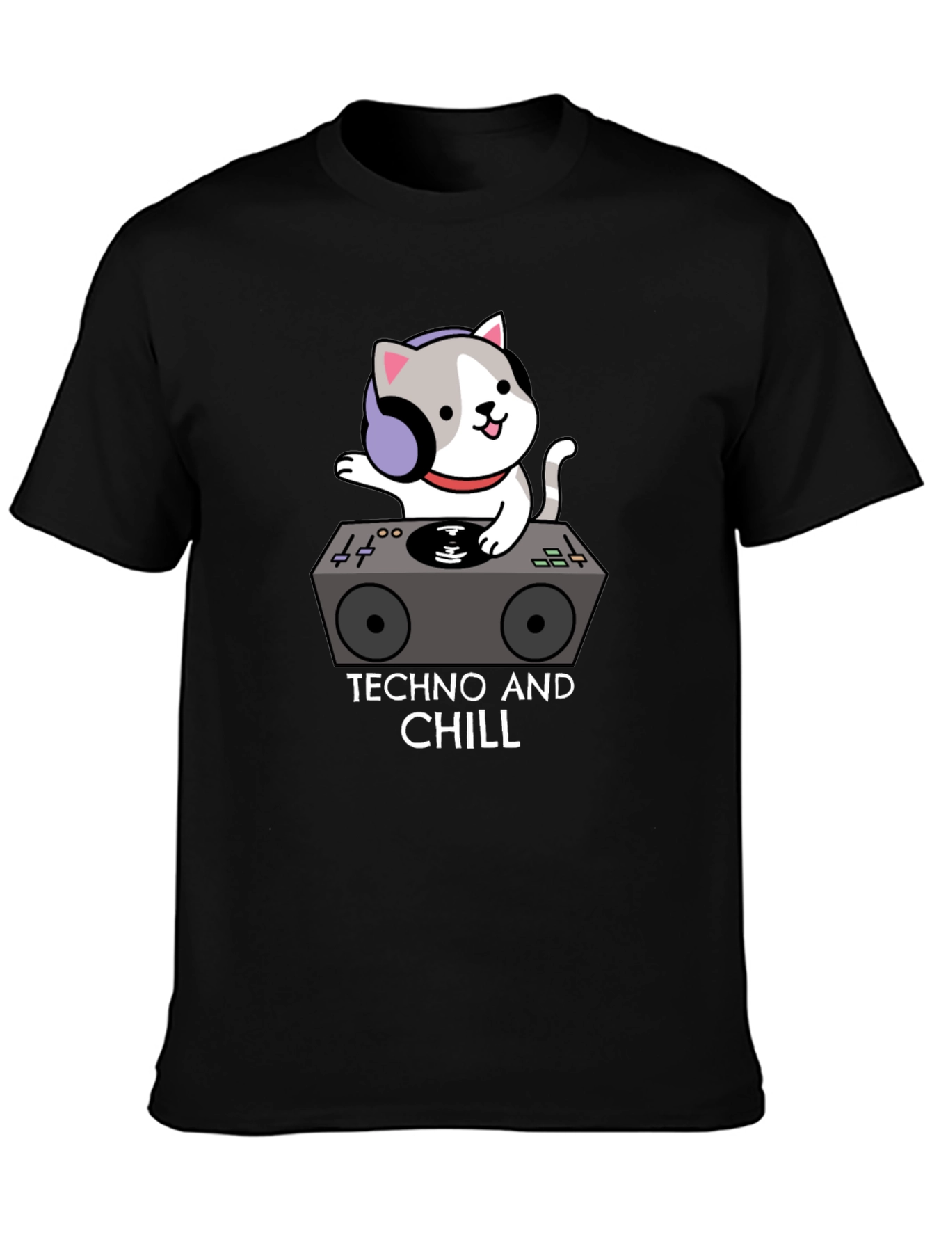 Techno Cat T-Shirt - DJ Kitten Graphic Tee