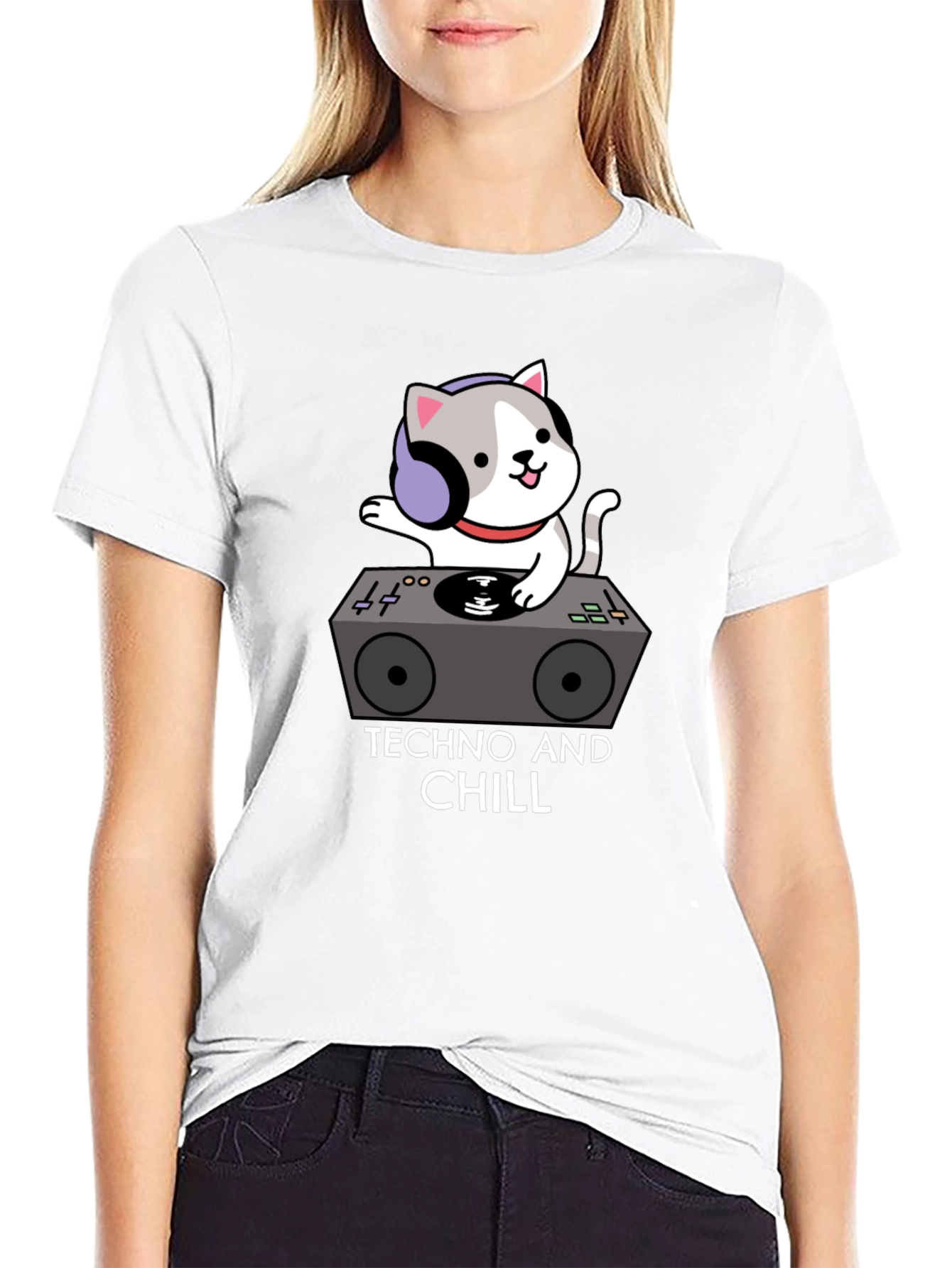 Techno Cat T-Shirt - DJ Kitten Graphic Tee