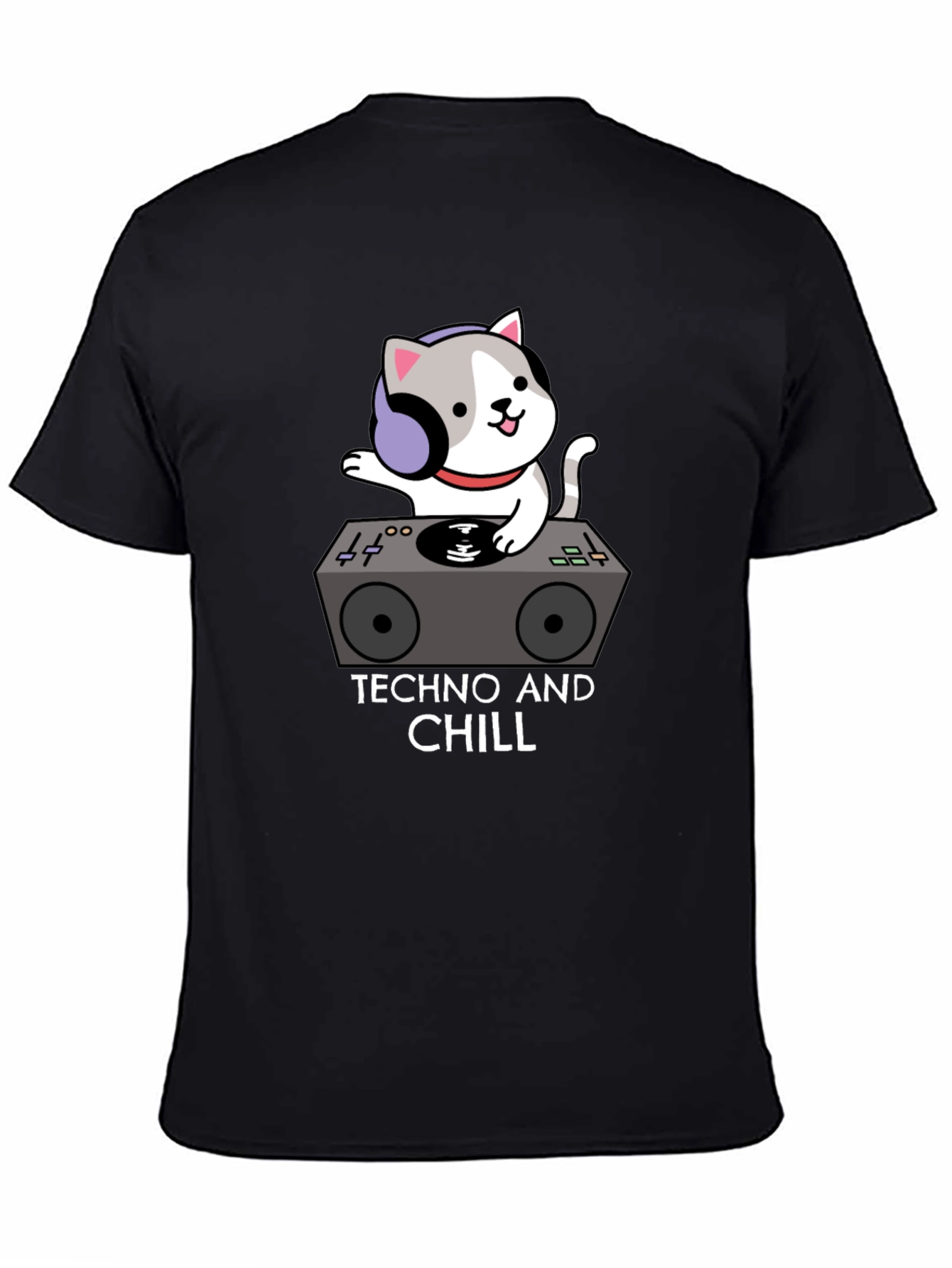 Techno Cat T-Shirt - DJ Kitten Graphic Tee