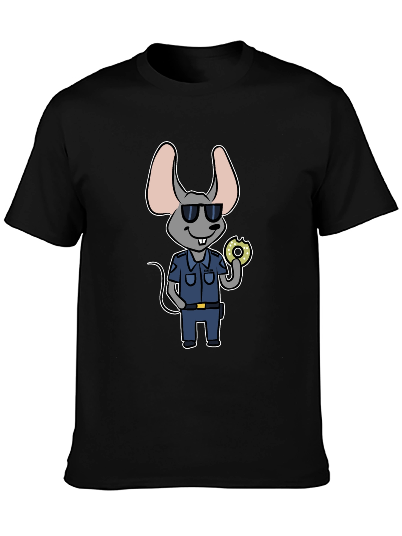 Mouse Cop with Donut T-Shirt
