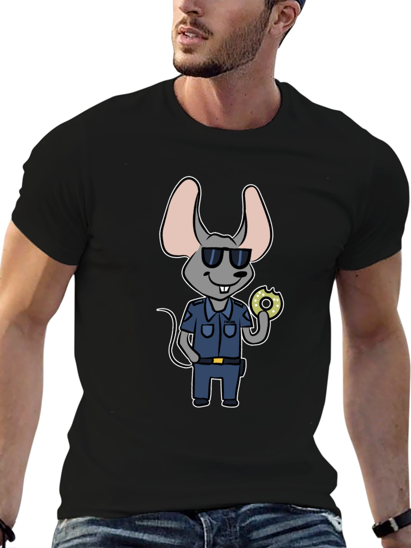 Mouse Cop with Donut T-Shirt