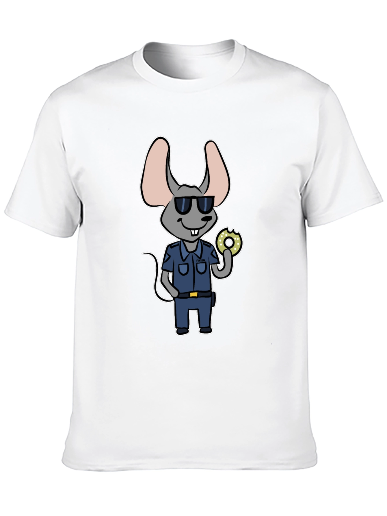 Mouse Cop with Donut T-Shirt
