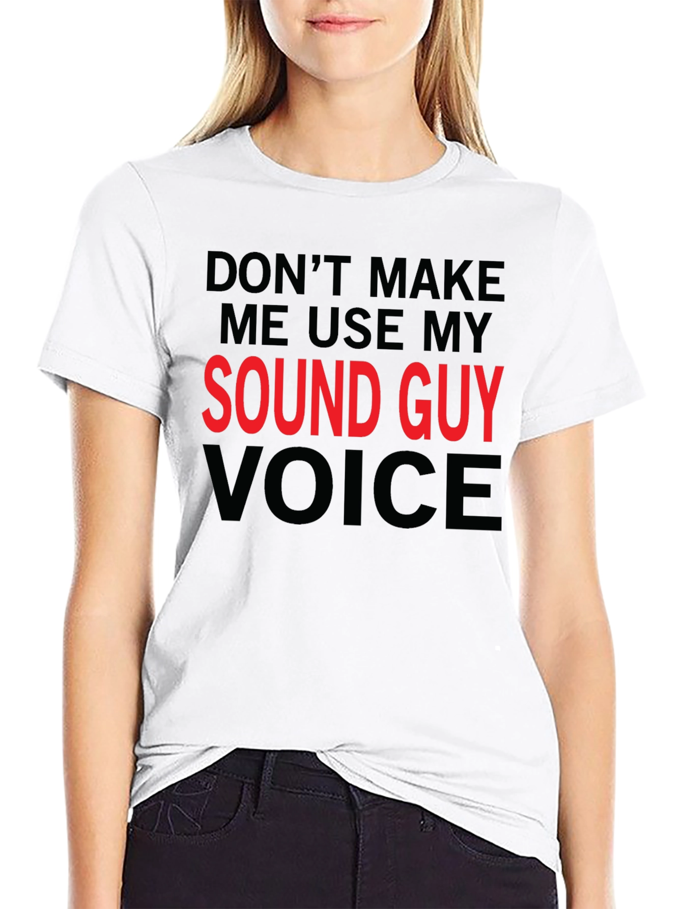 Sound Guy Voice Black Graphic T-Shirt