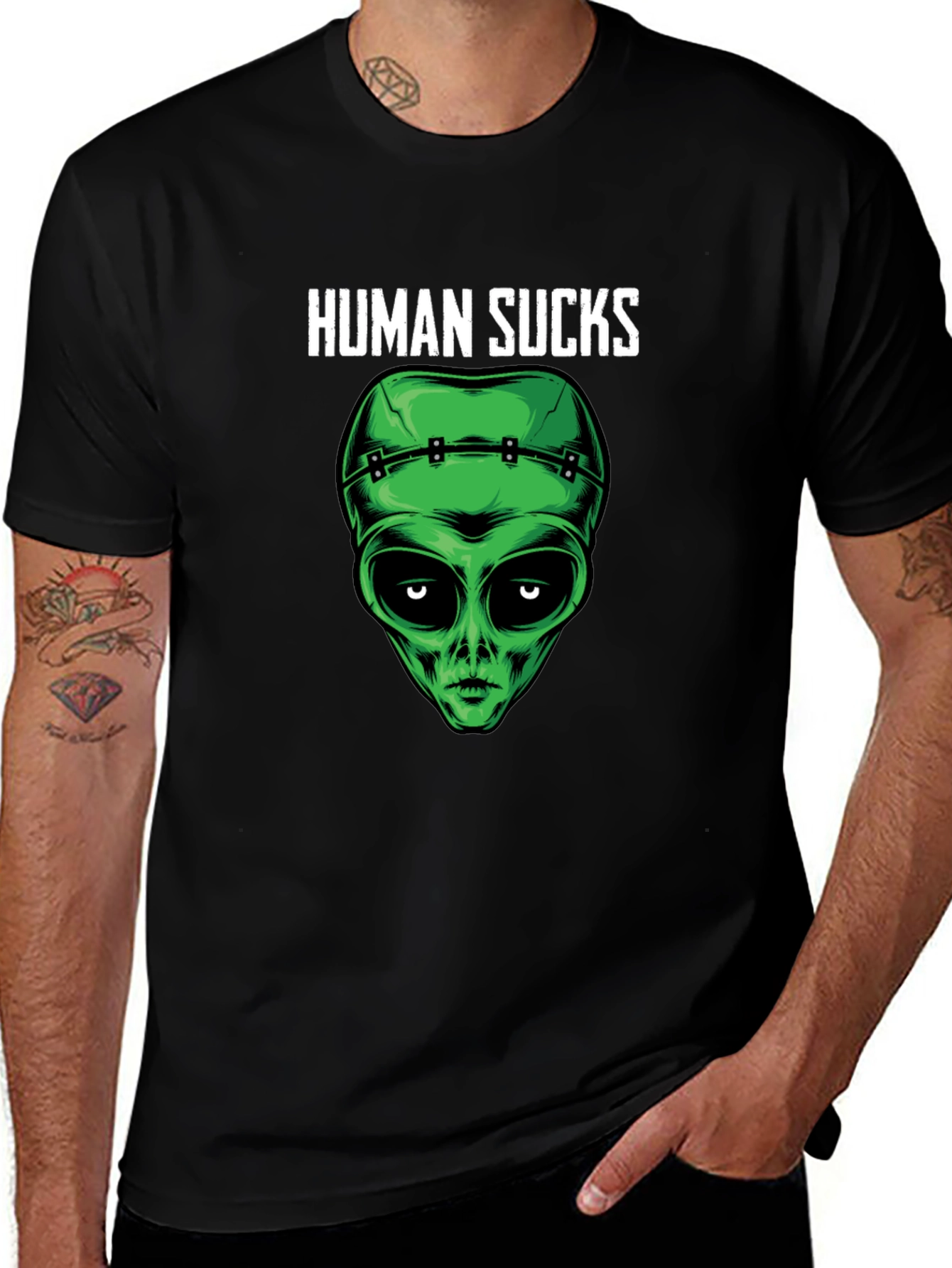 Human Sucks Alien Graphic T-Shirt