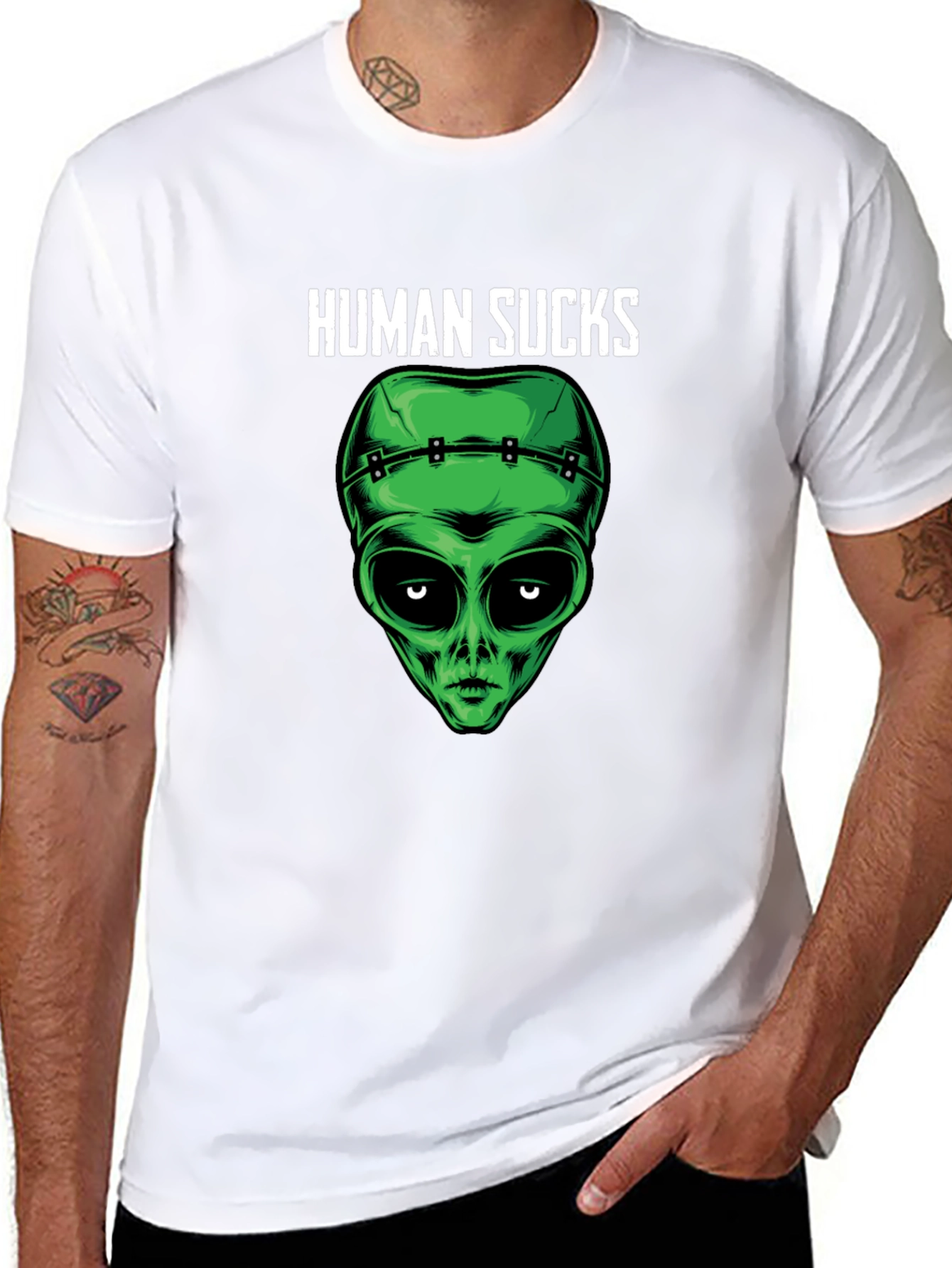 Human Sucks Alien Graphic T-Shirt