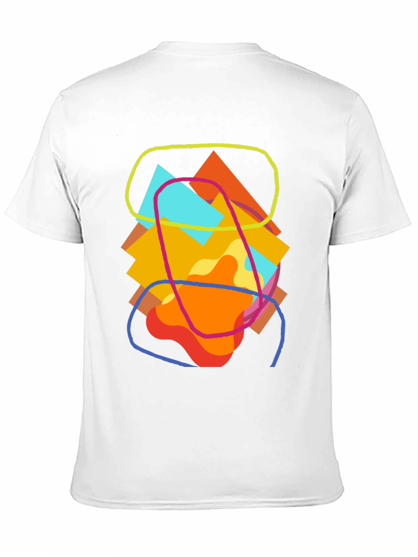 Abstract Geometric Art Tee - Casual Black T-Shirt