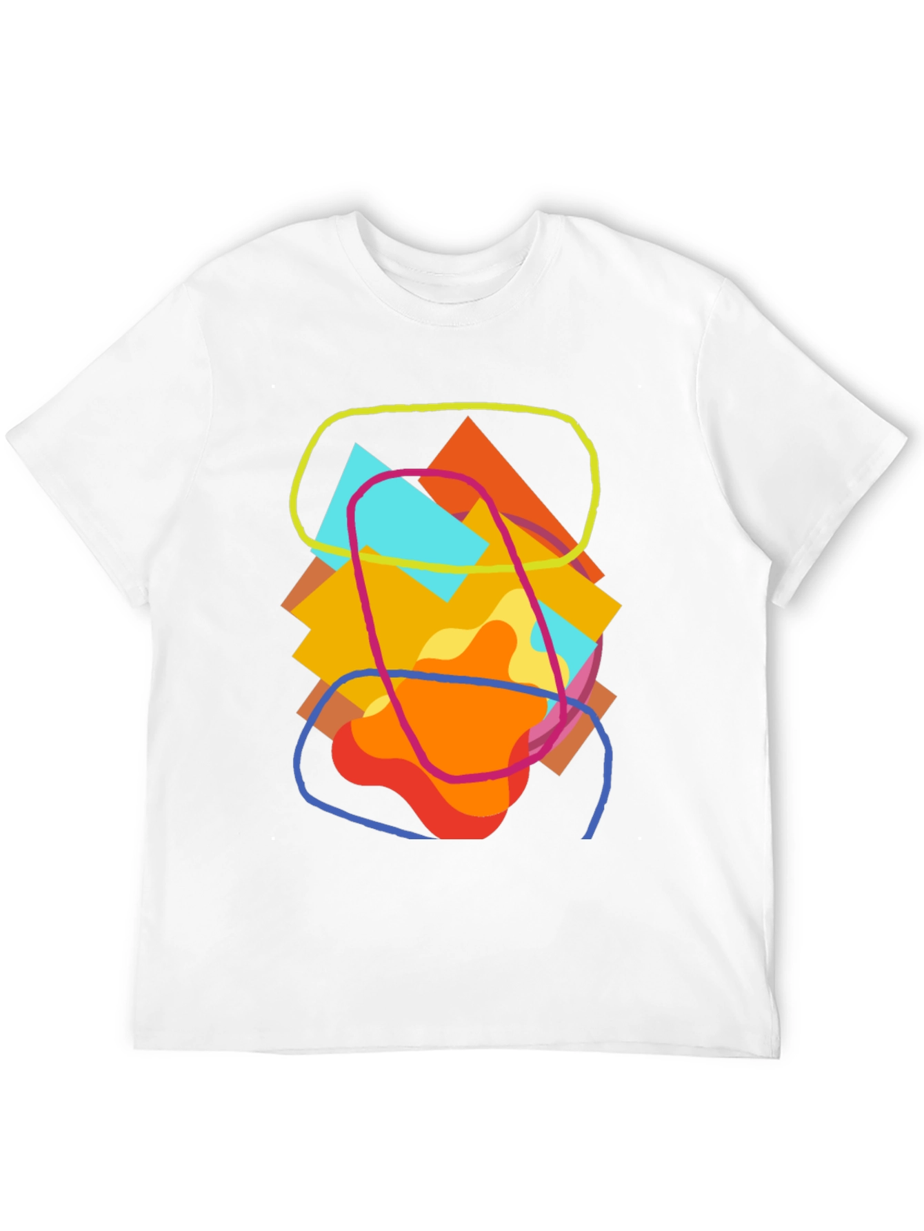 Abstract Geometric Art Tee - Casual Black T-Shirt