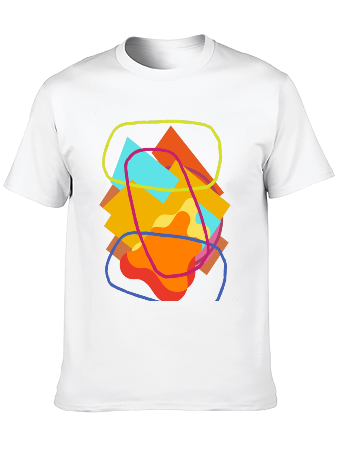 Abstract Geometric Art Tee - Casual Black T-Shirt