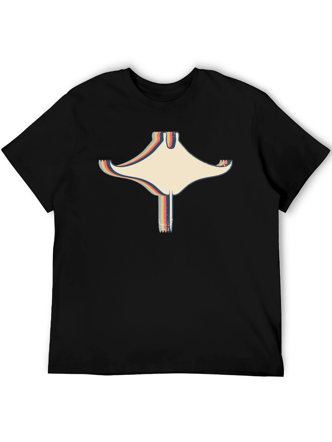 Retro Stingray Graphic Black T-Shirt
