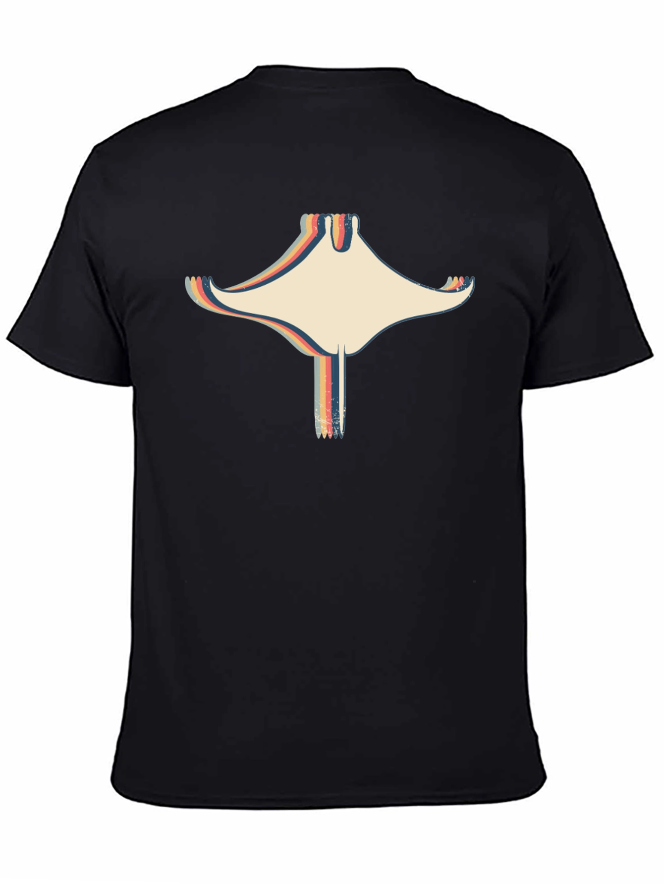 Retro Stingray Graphic Black T-Shirt