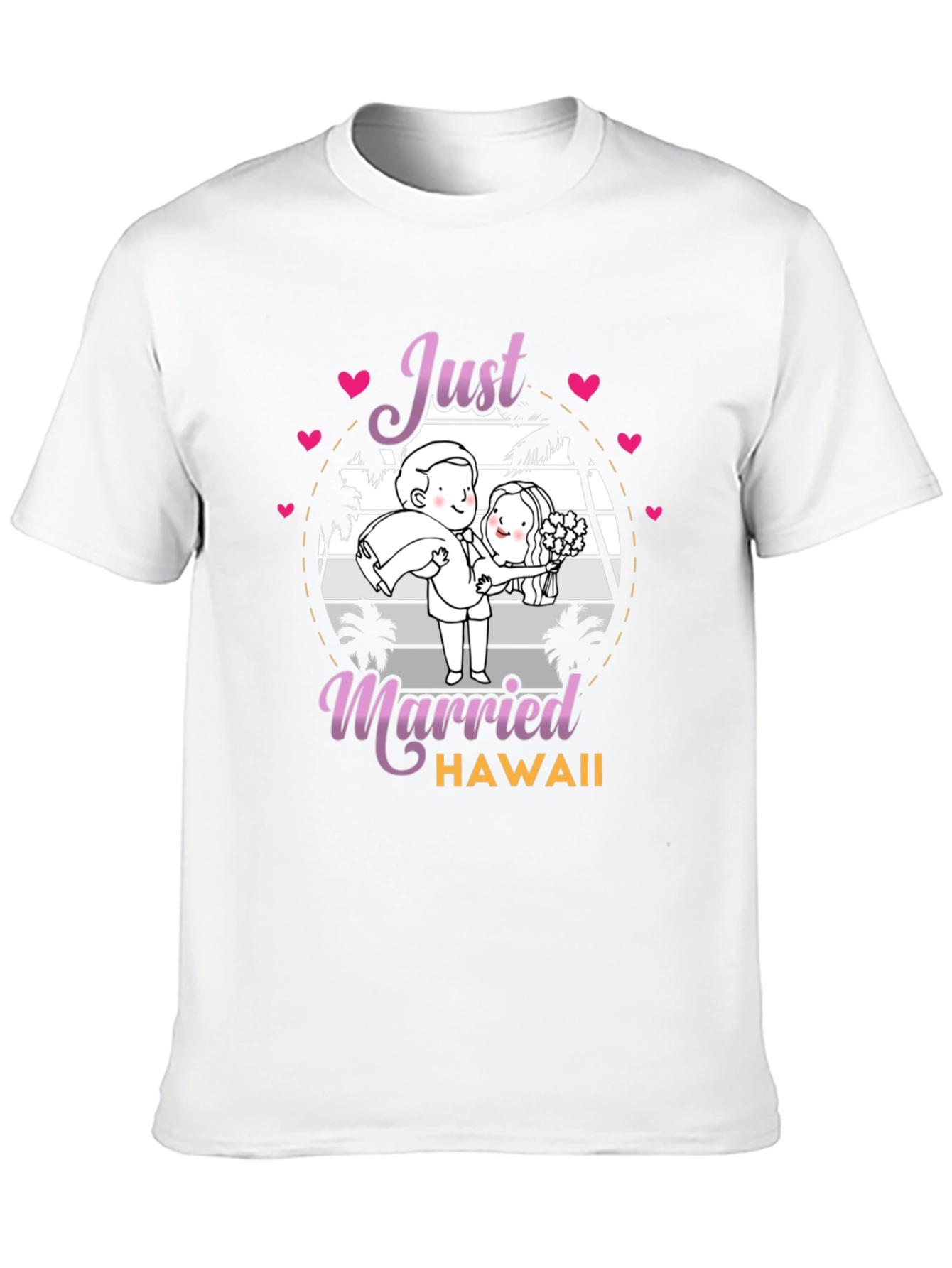 Just Married Hawaii Graphic T-Shirt