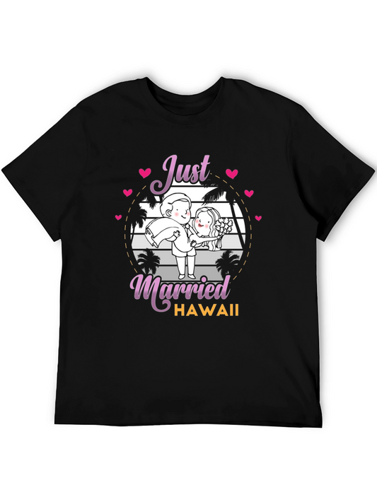 Just Married Hawaii Graphic T-Shirt