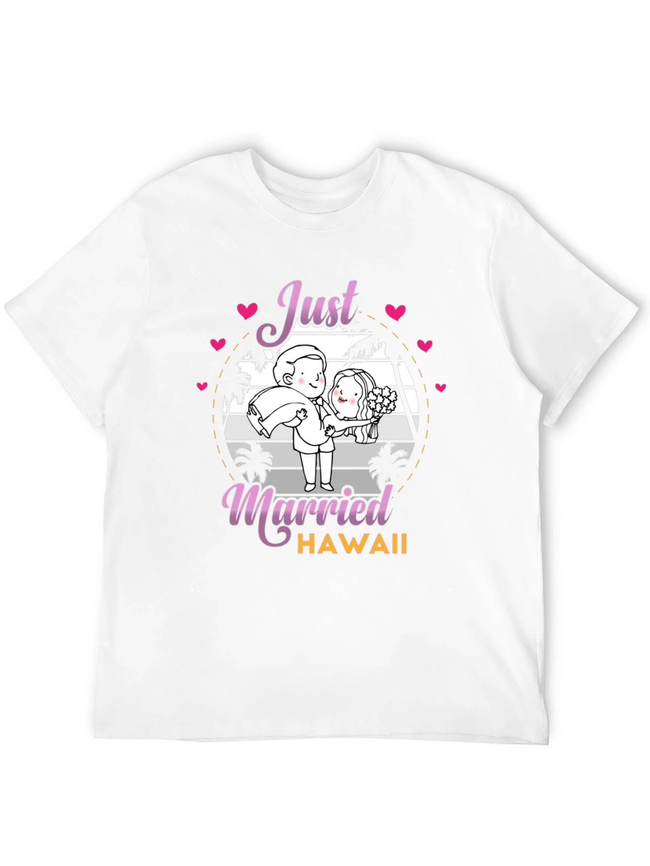 Just Married Hawaii Graphic T-Shirt