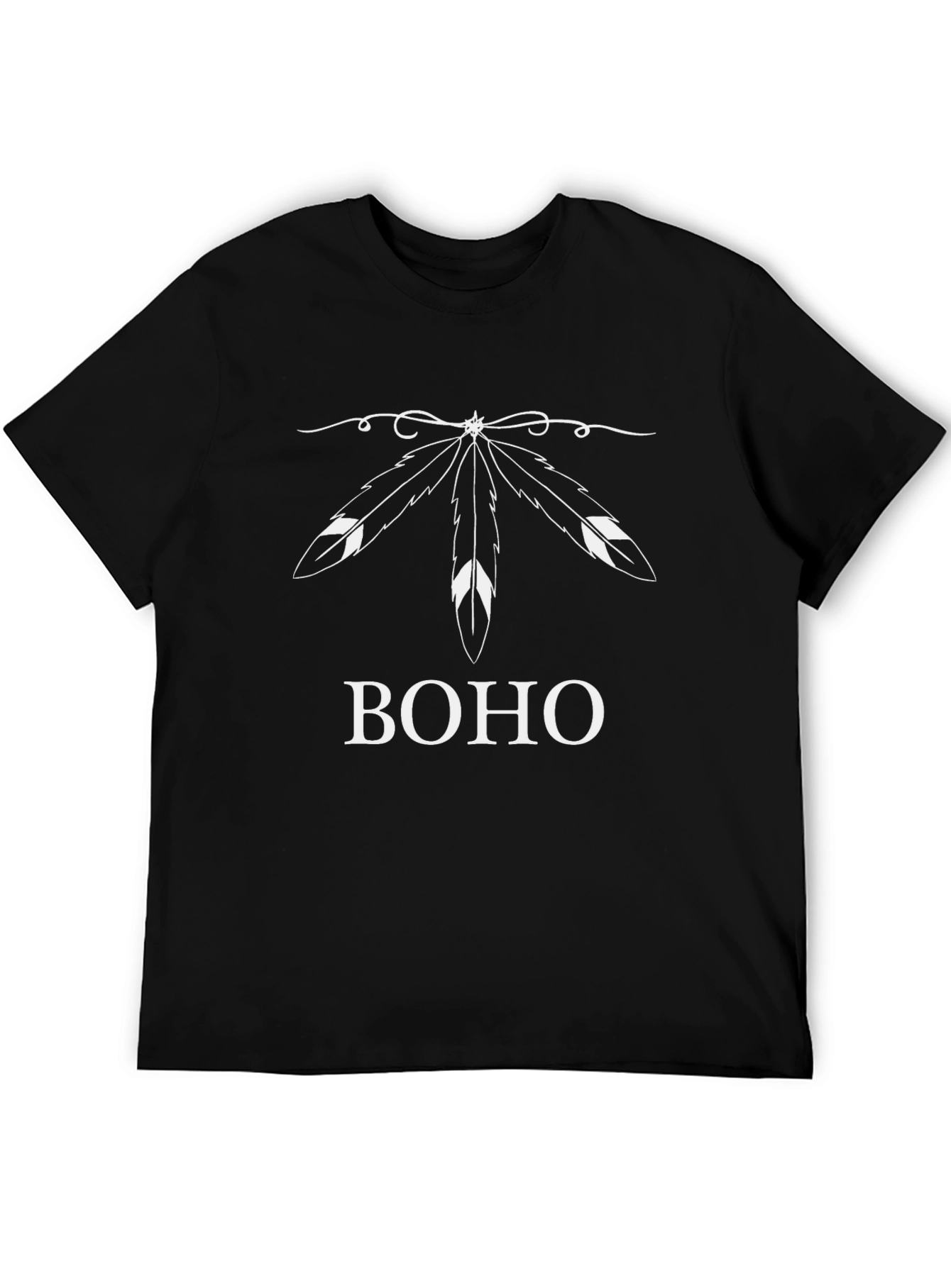 Boho Feather Graphic T-Shirt - Stylish Casual Wear