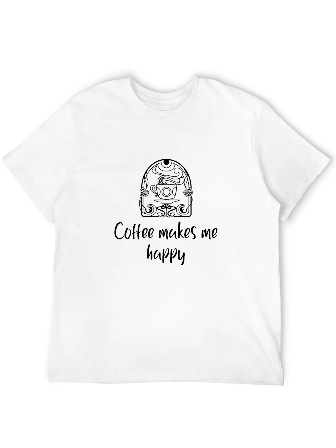 Coffee Makes Me Happy Black T-Shirt