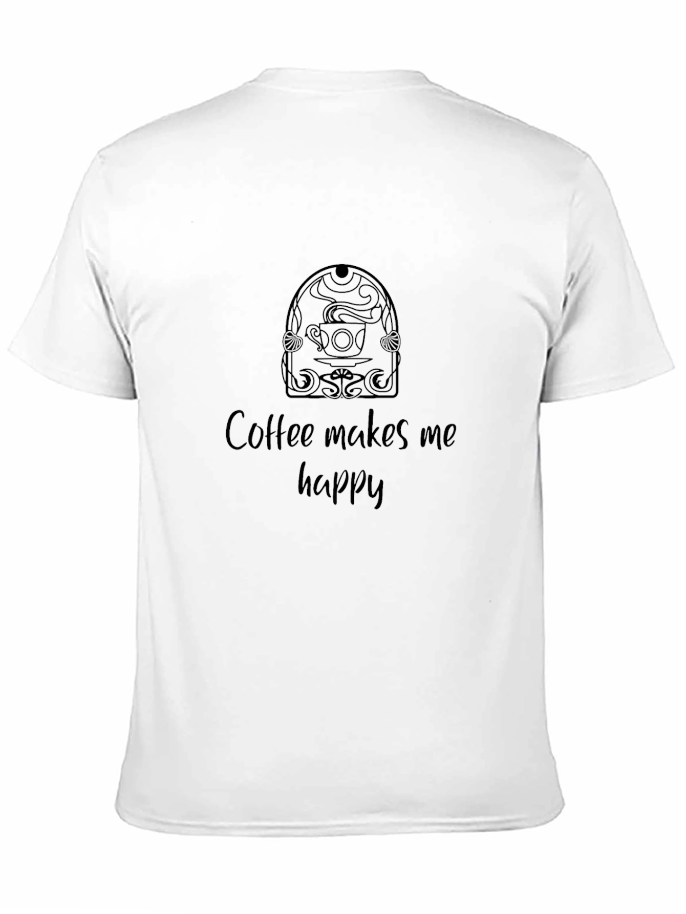 Coffee Makes Me Happy Black T-Shirt