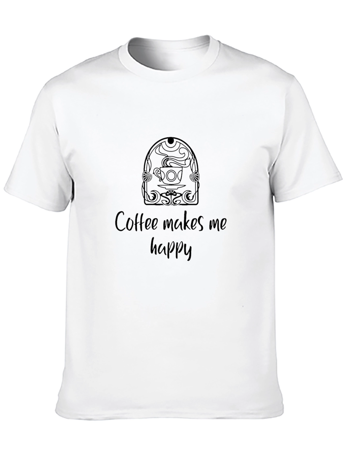 Coffee Makes Me Happy Black T-Shirt
