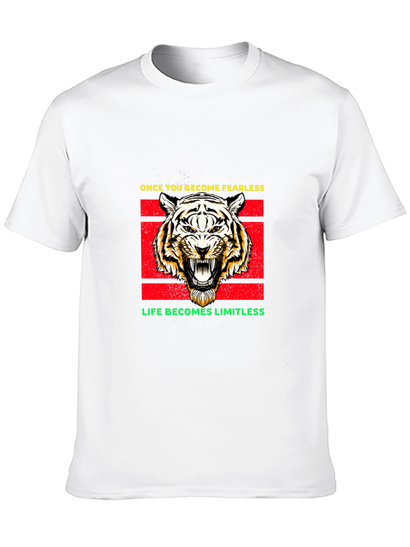 Fearless Tiger Graphic Tee - Black Cotton Blend