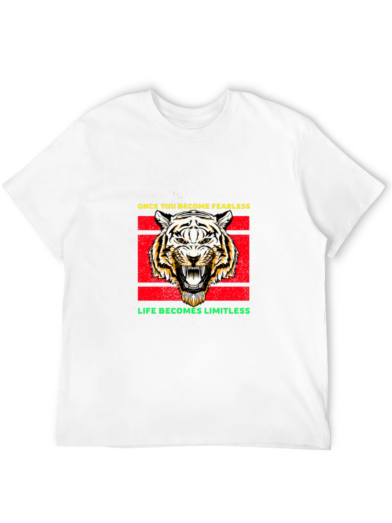 Fearless Tiger Graphic Tee - Black Cotton Blend