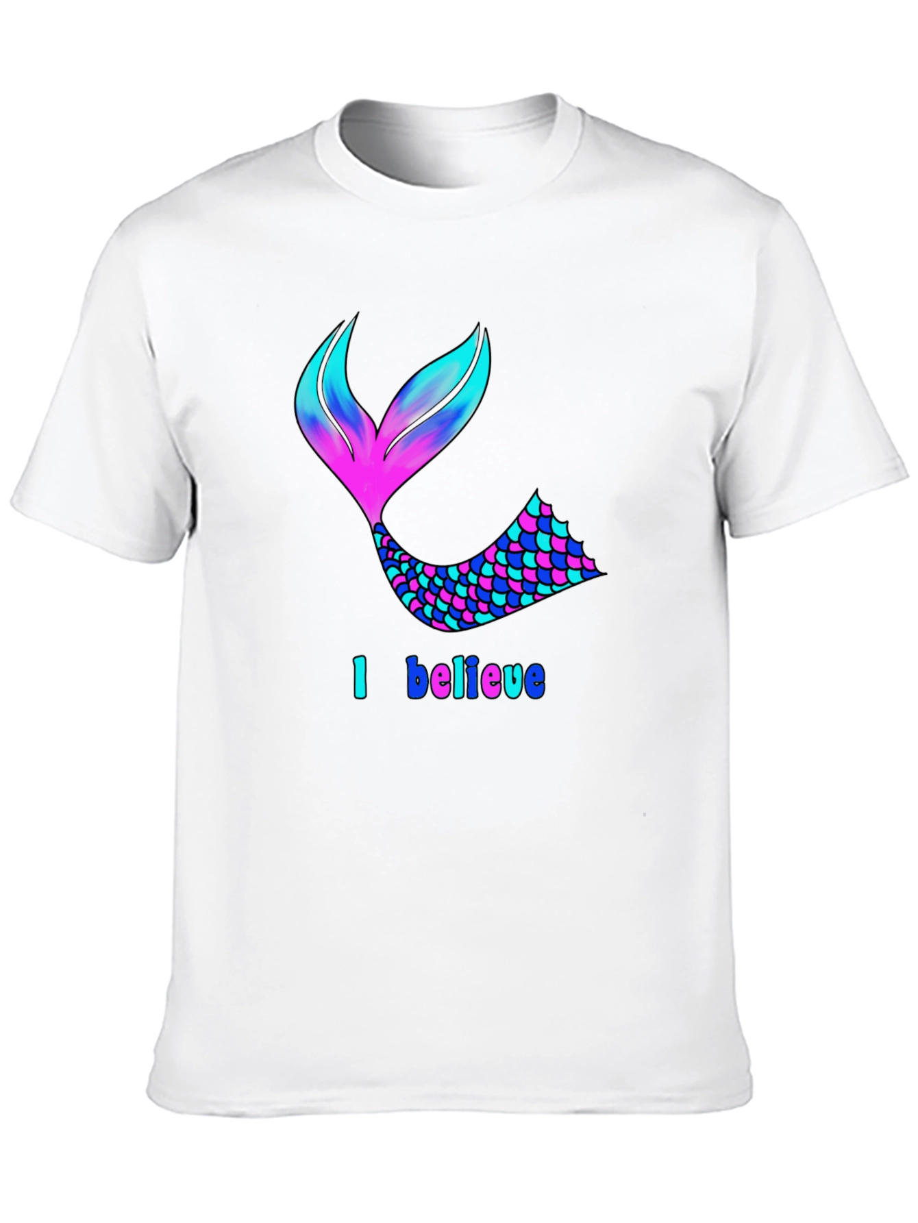 Mermaid Tail I Believe Black T-Shirt