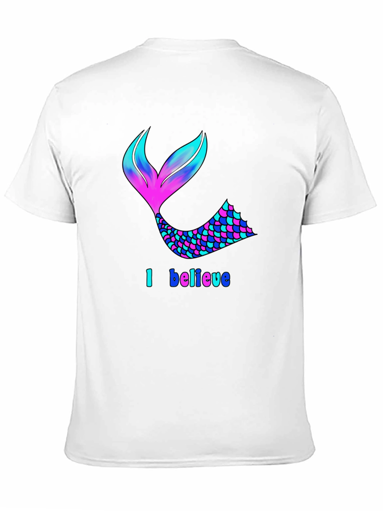 Mermaid Tail I Believe Black T-Shirt