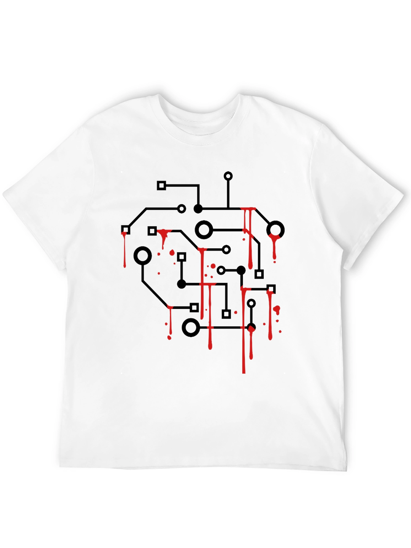 Circuit Board Bleed T-Shirt - Black Graphic Tee