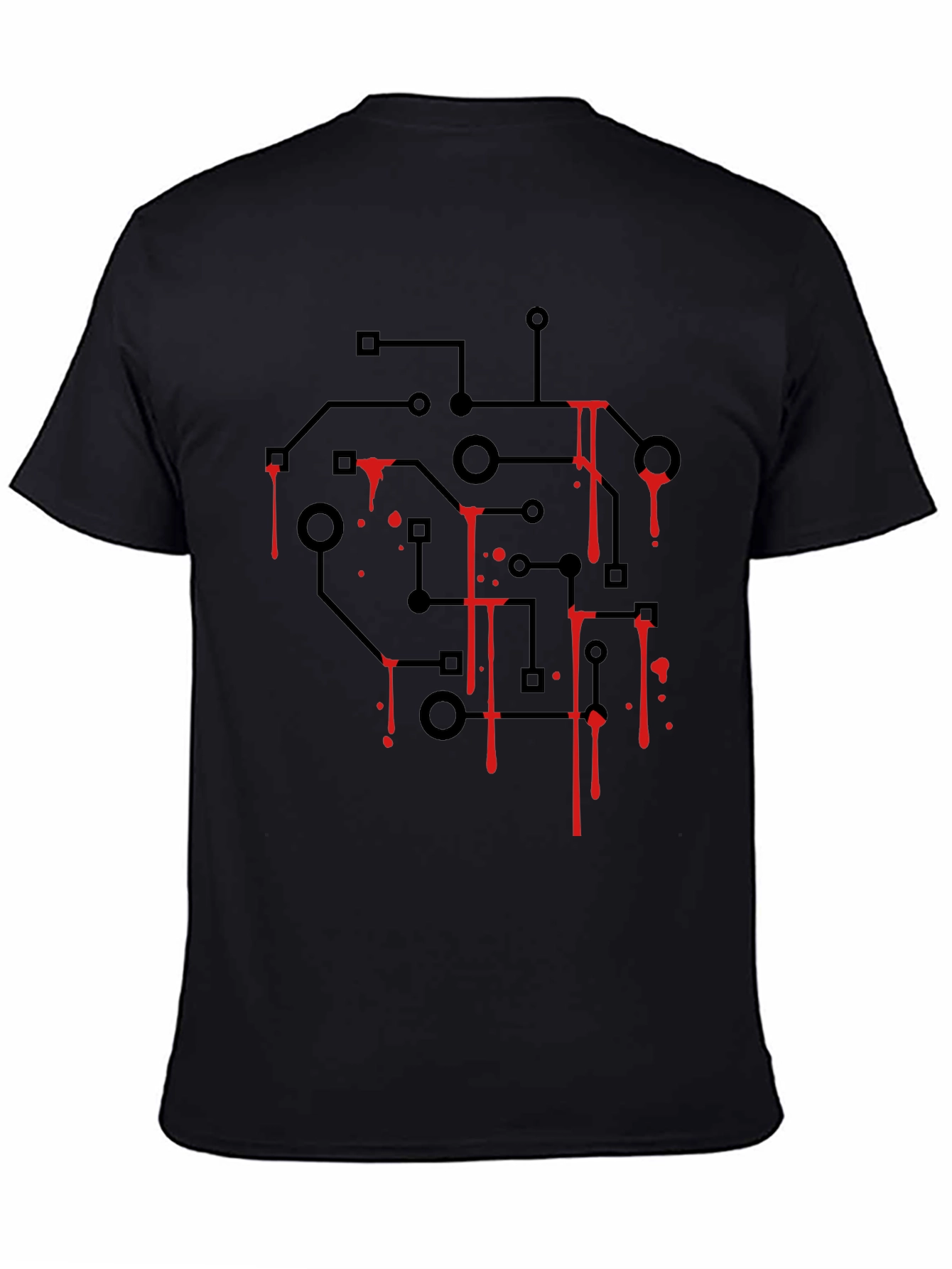 Circuit Board Bleed T-Shirt - Black Graphic Tee