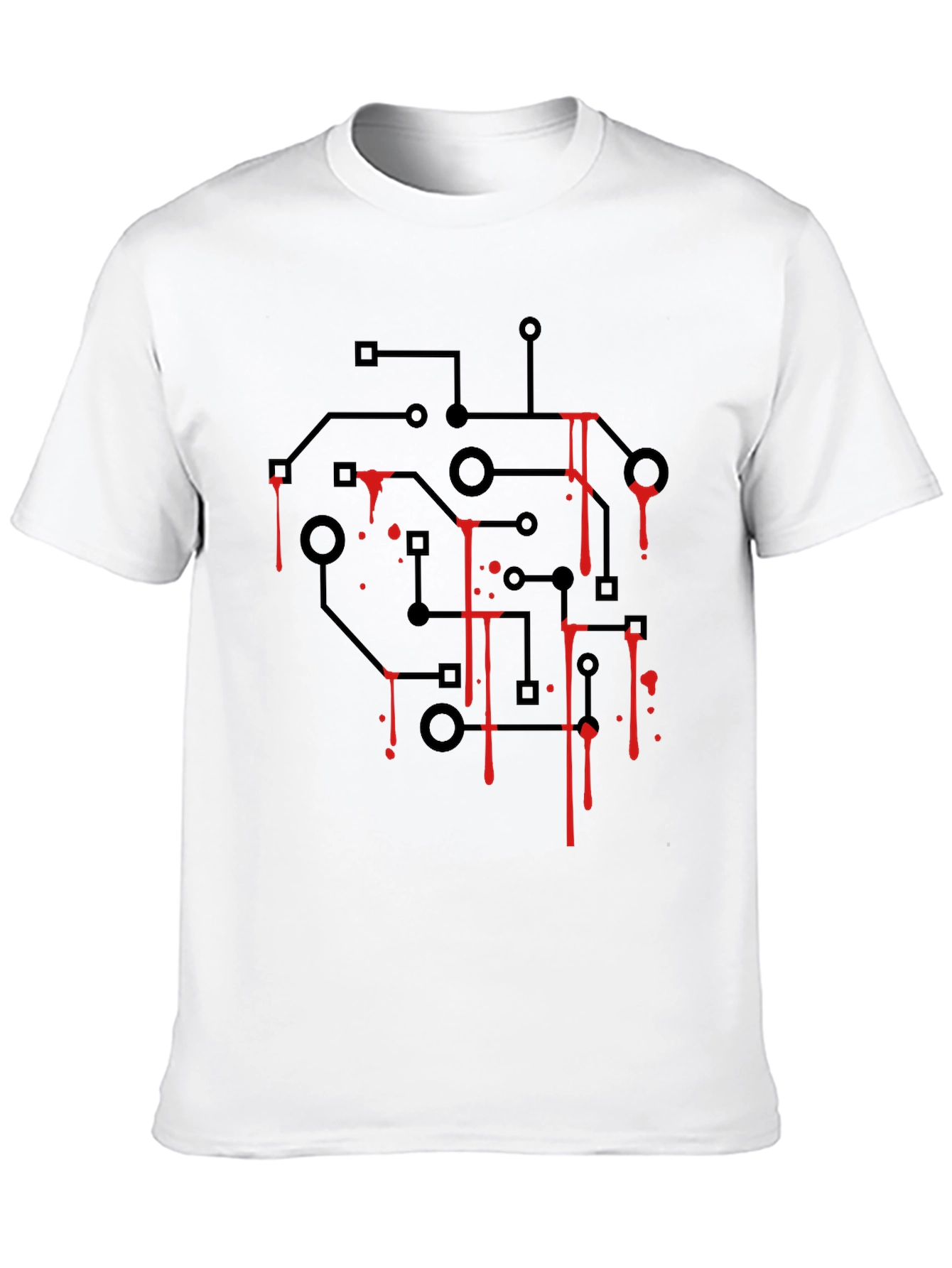 Circuit Board Bleed T-Shirt - Black Graphic Tee