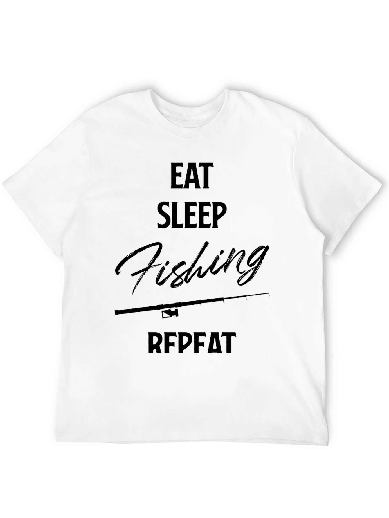 Eat Sleep Fishing Repeat Black Graphic Tee
