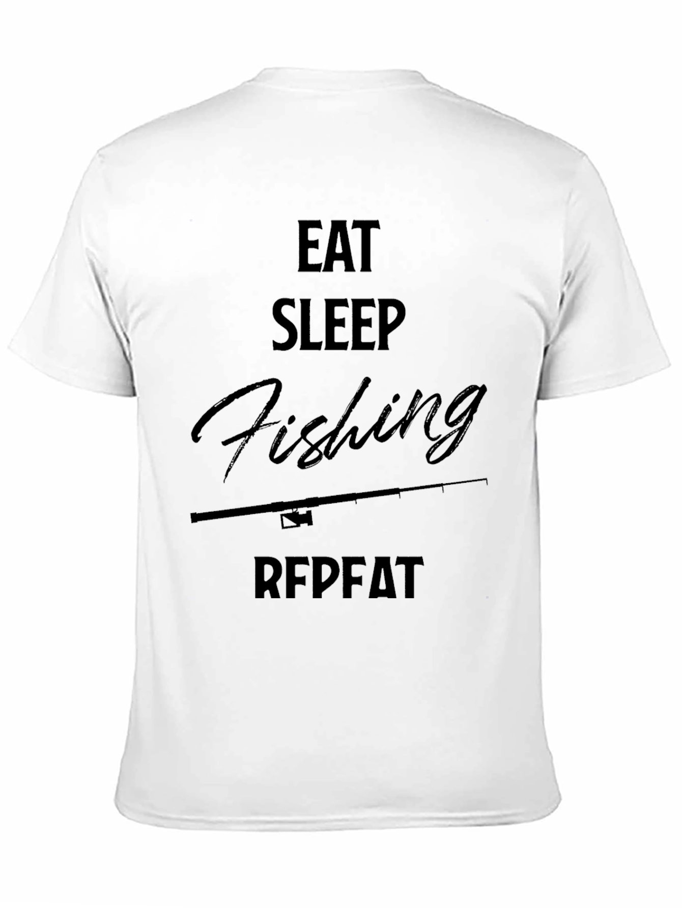 Eat Sleep Fishing Repeat Black Graphic Tee