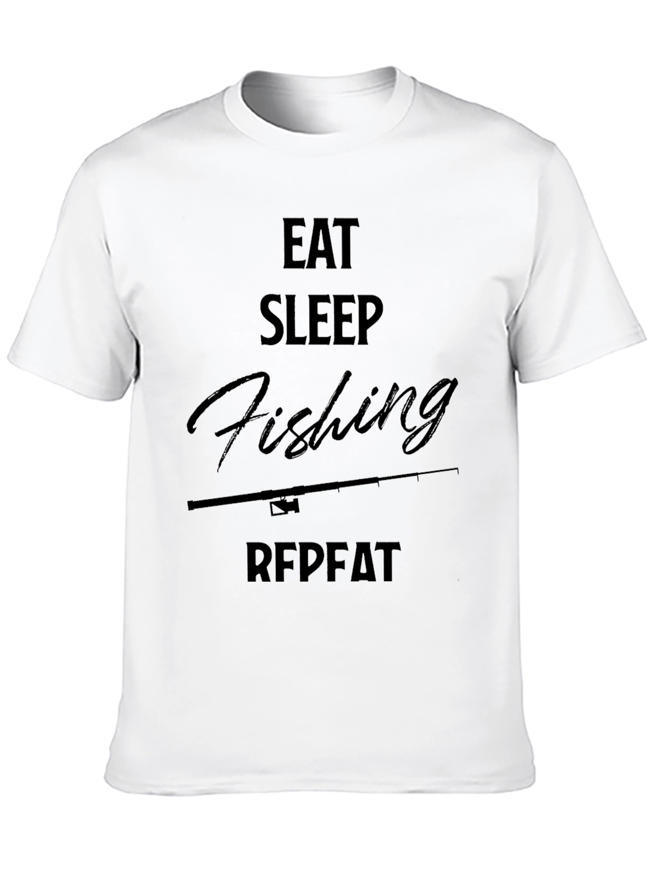 Eat Sleep Fishing Repeat Black Graphic Tee