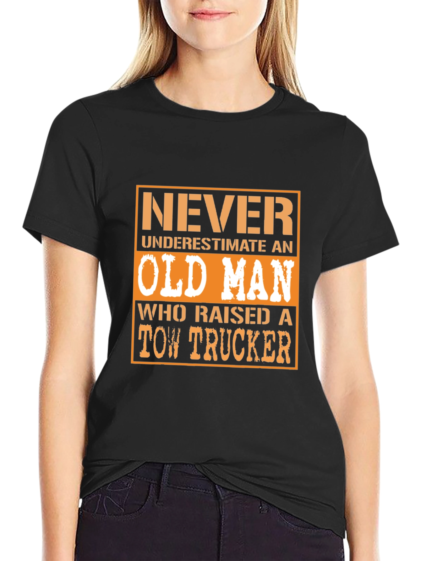 Never Underestimate Old Man Tow Trucker T-Shirt
