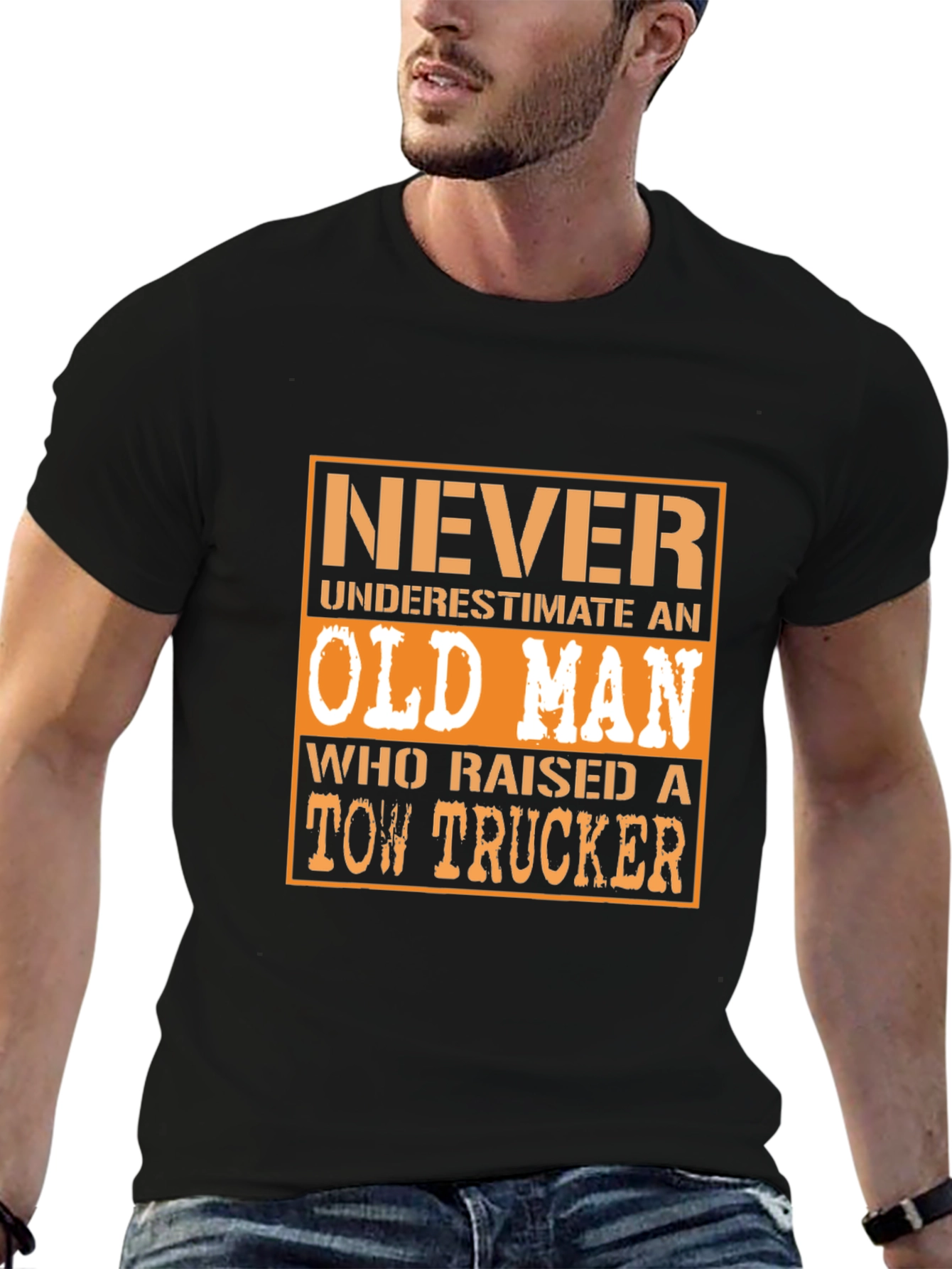 Never Underestimate Old Man Tow Trucker T-Shirt