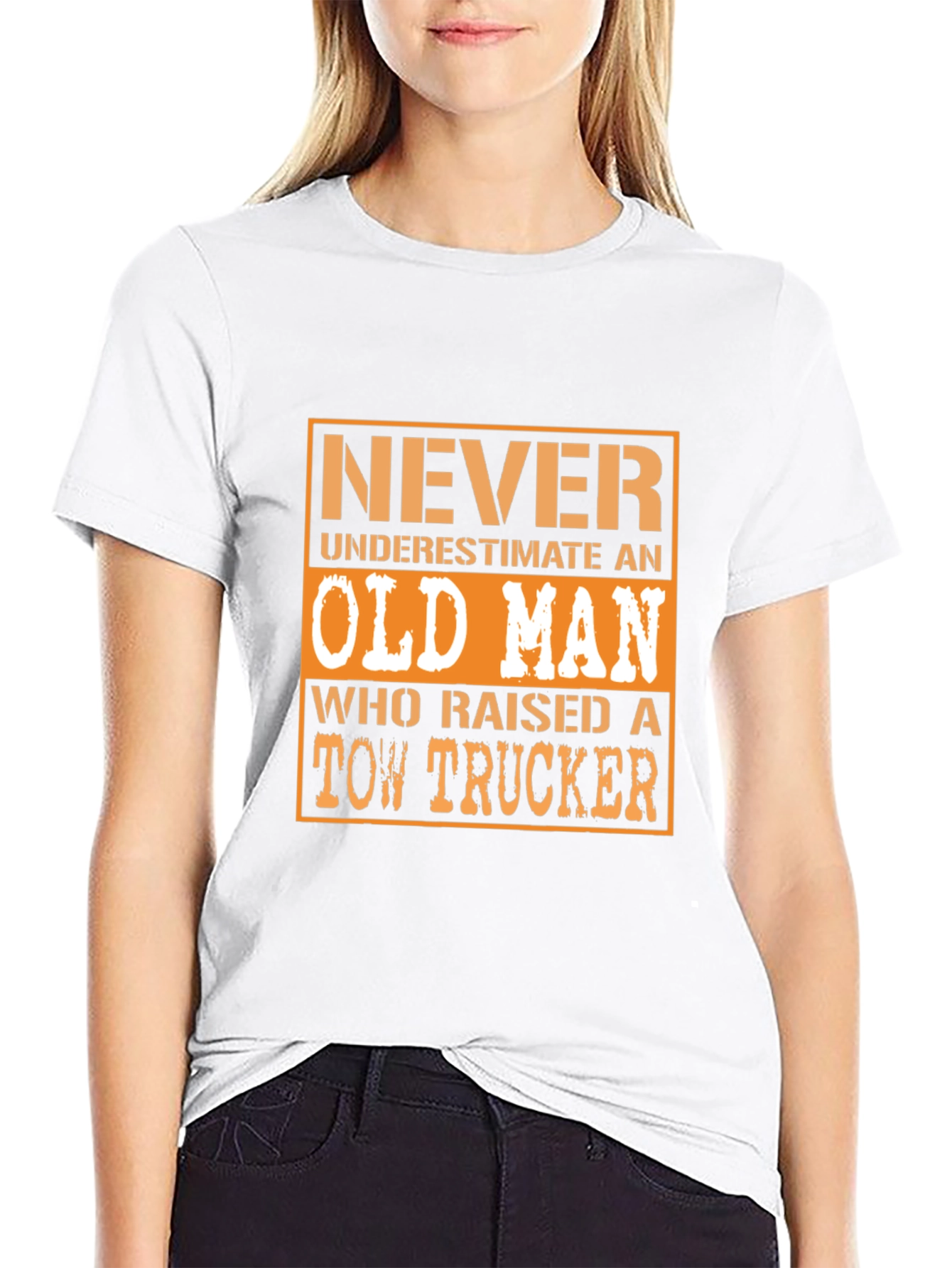 Never Underestimate Old Man Tow Trucker T-Shirt