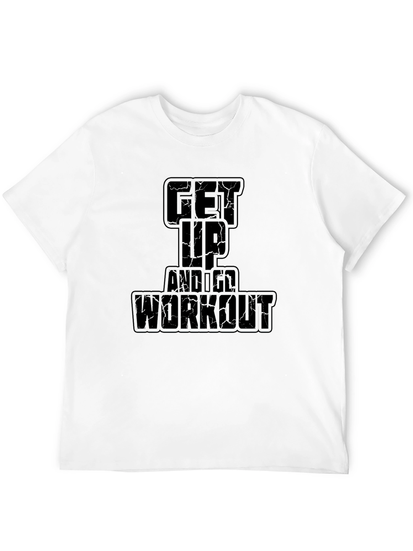 Get Up and Workout Black Graphic Tee