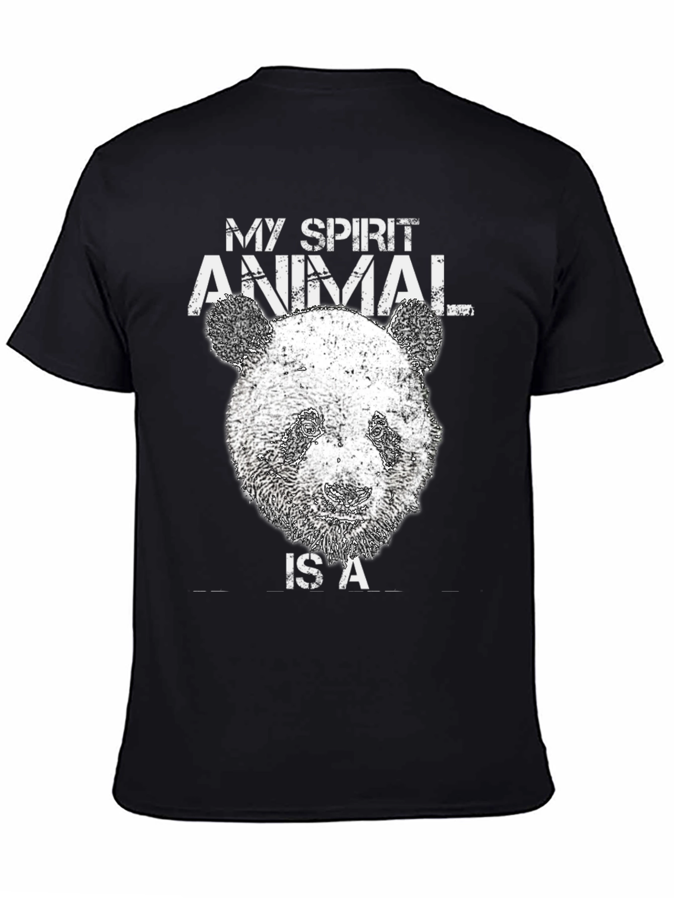 Panda Spirit Animal Black Graphic T-Shirt