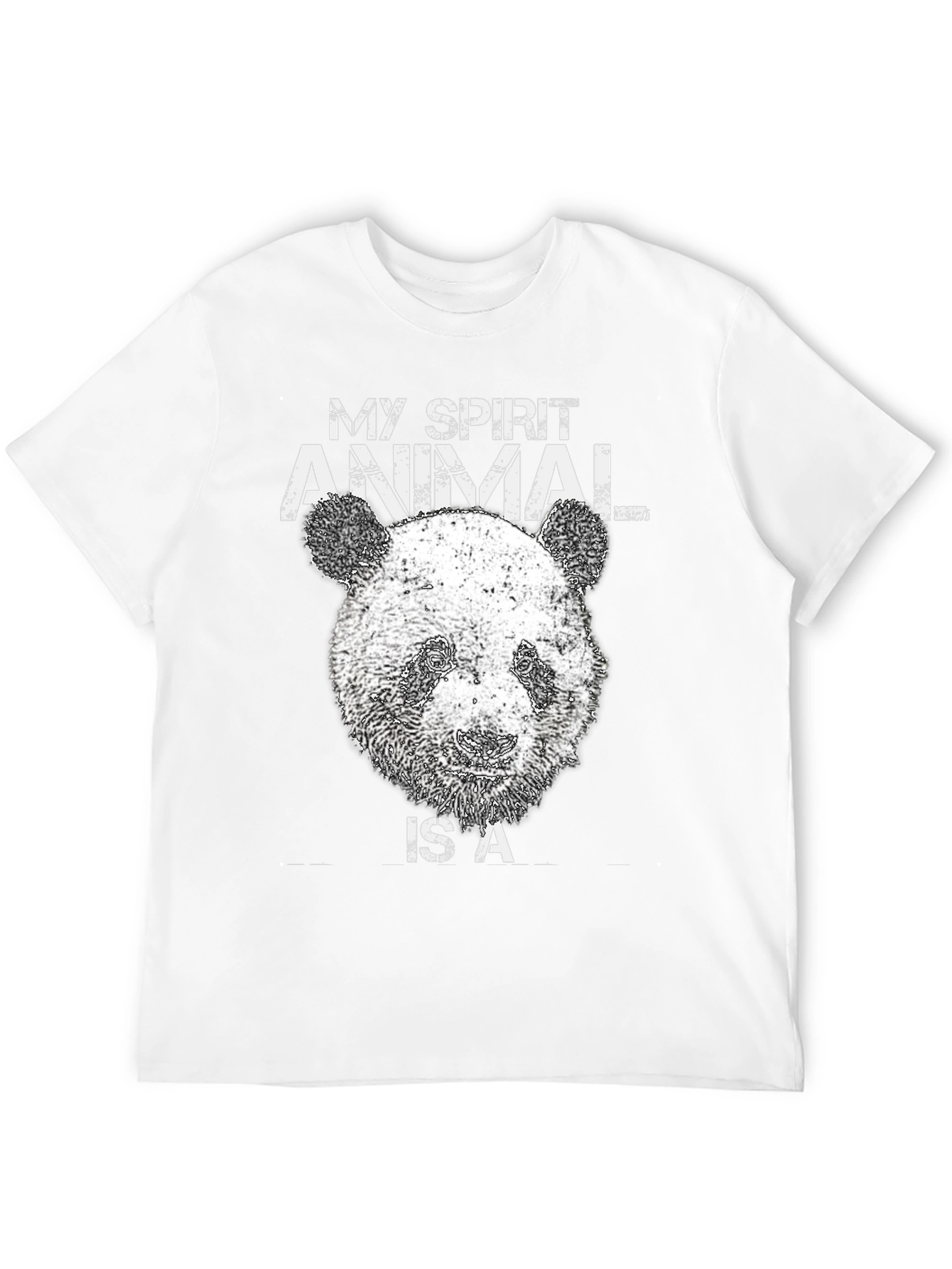Panda Spirit Animal Black Graphic T-Shirt