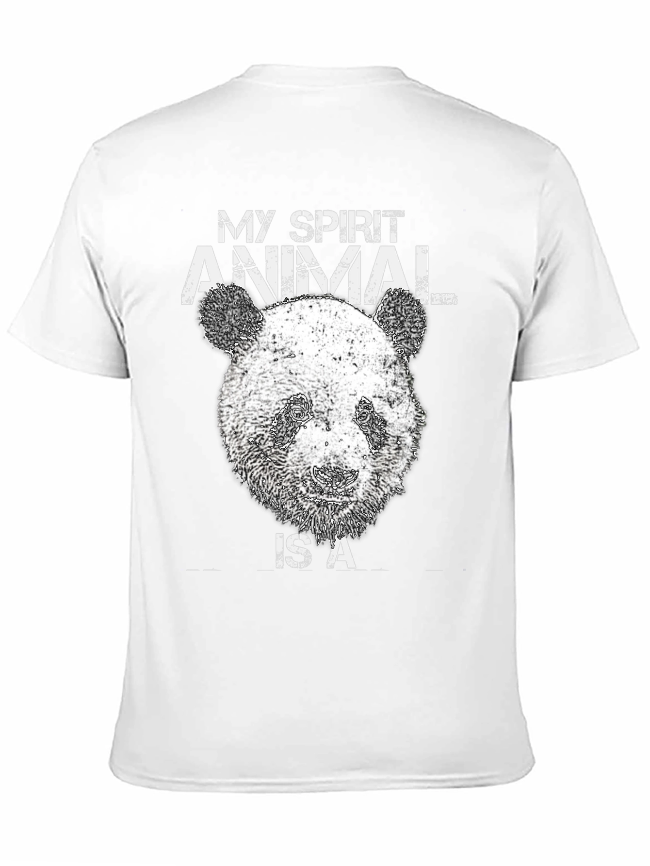 Panda Spirit Animal Black Graphic T-Shirt
