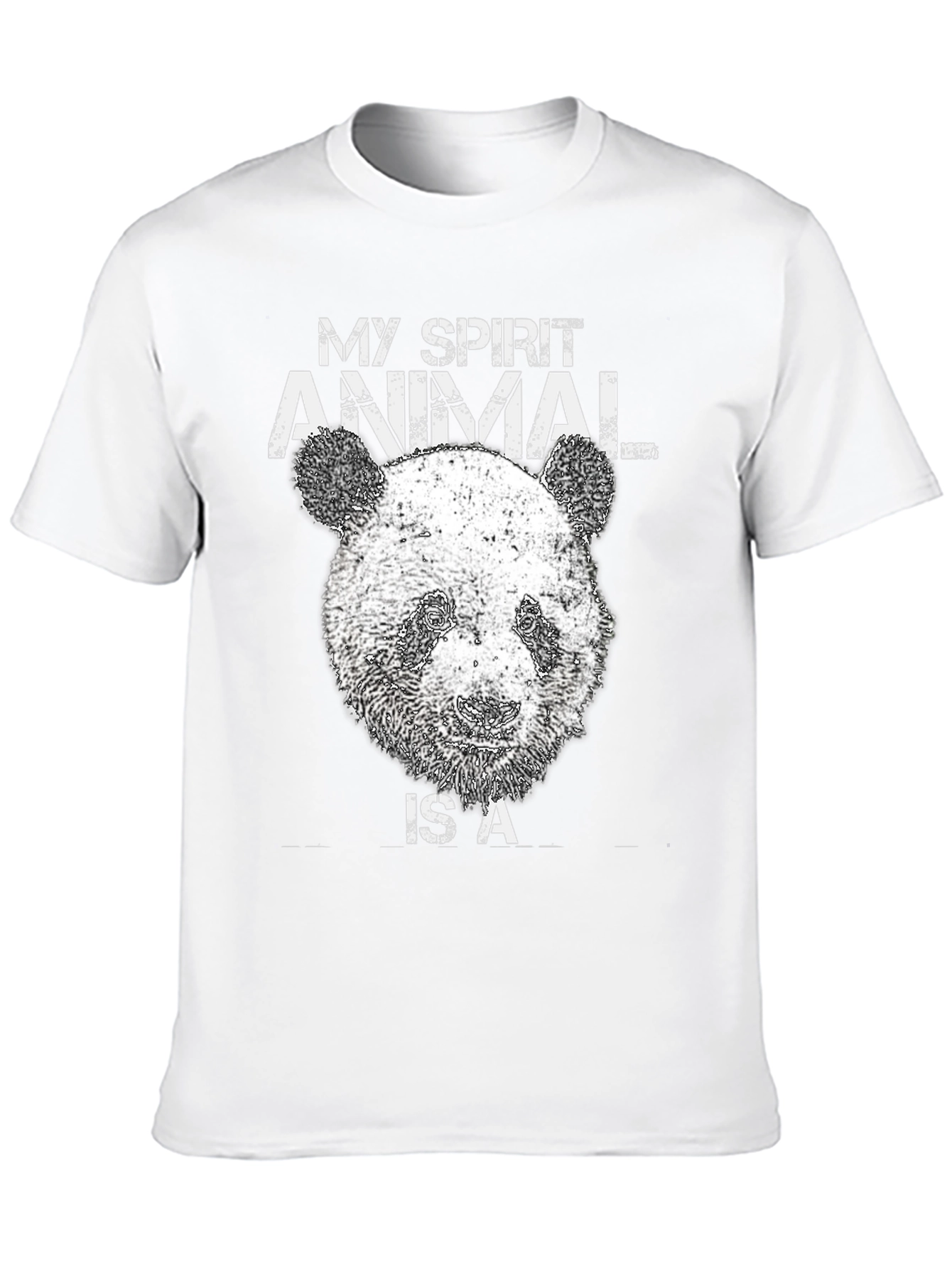 Panda Spirit Animal Black Graphic T-Shirt