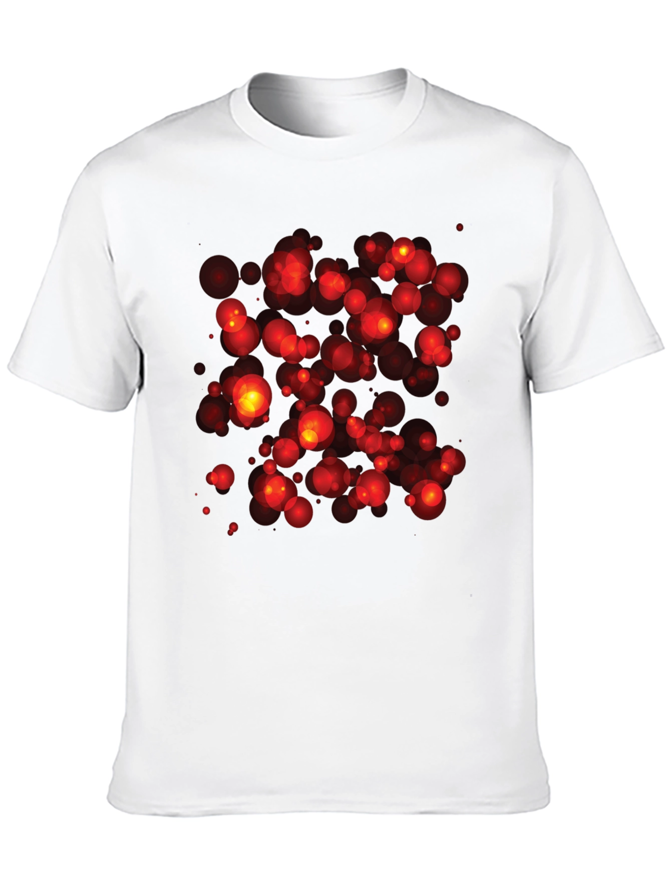 Abstract Red Bubbles Graphic Print Black T-Shirt