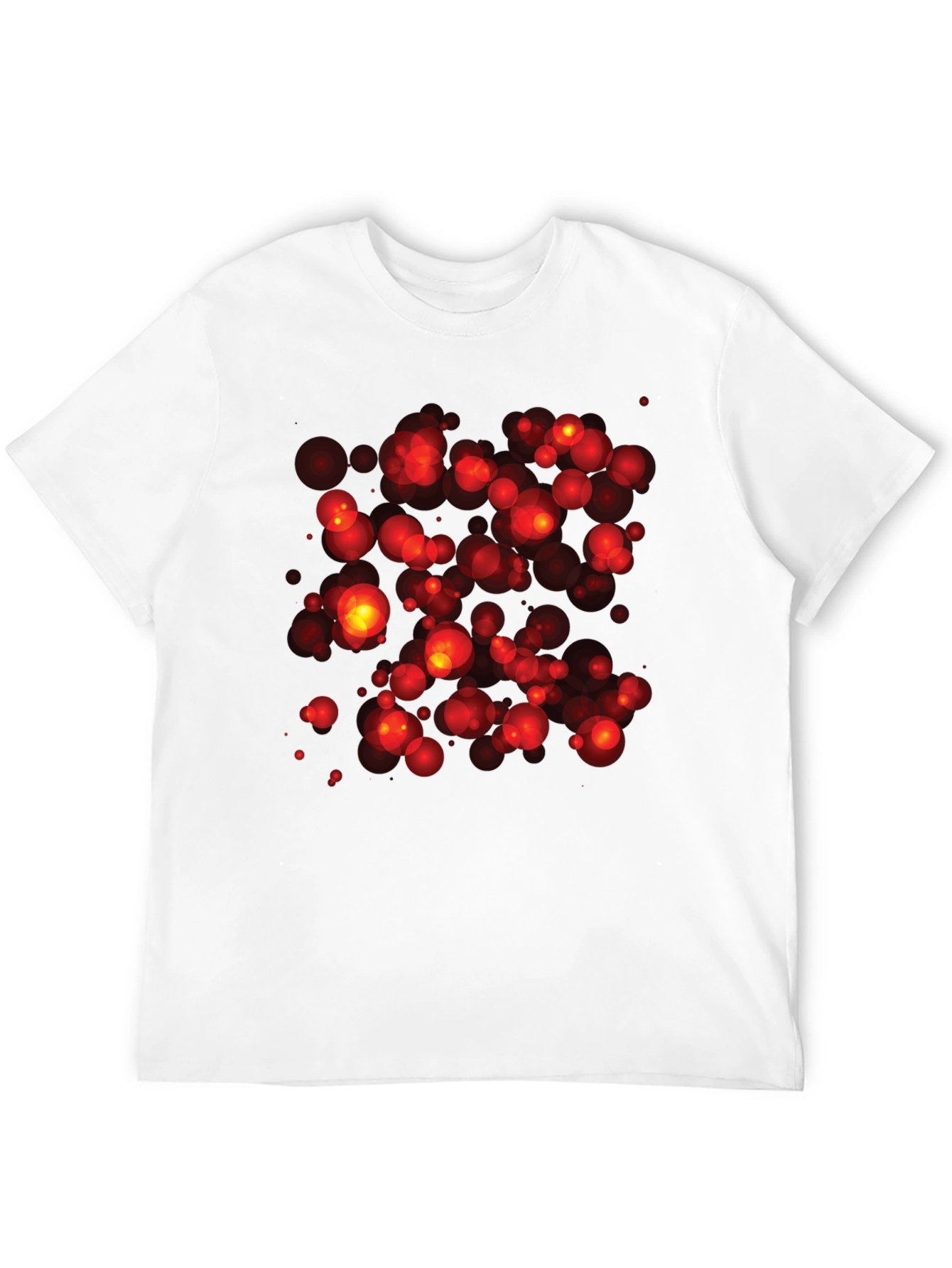 Abstract Red Bubbles Graphic Print Black T-Shirt