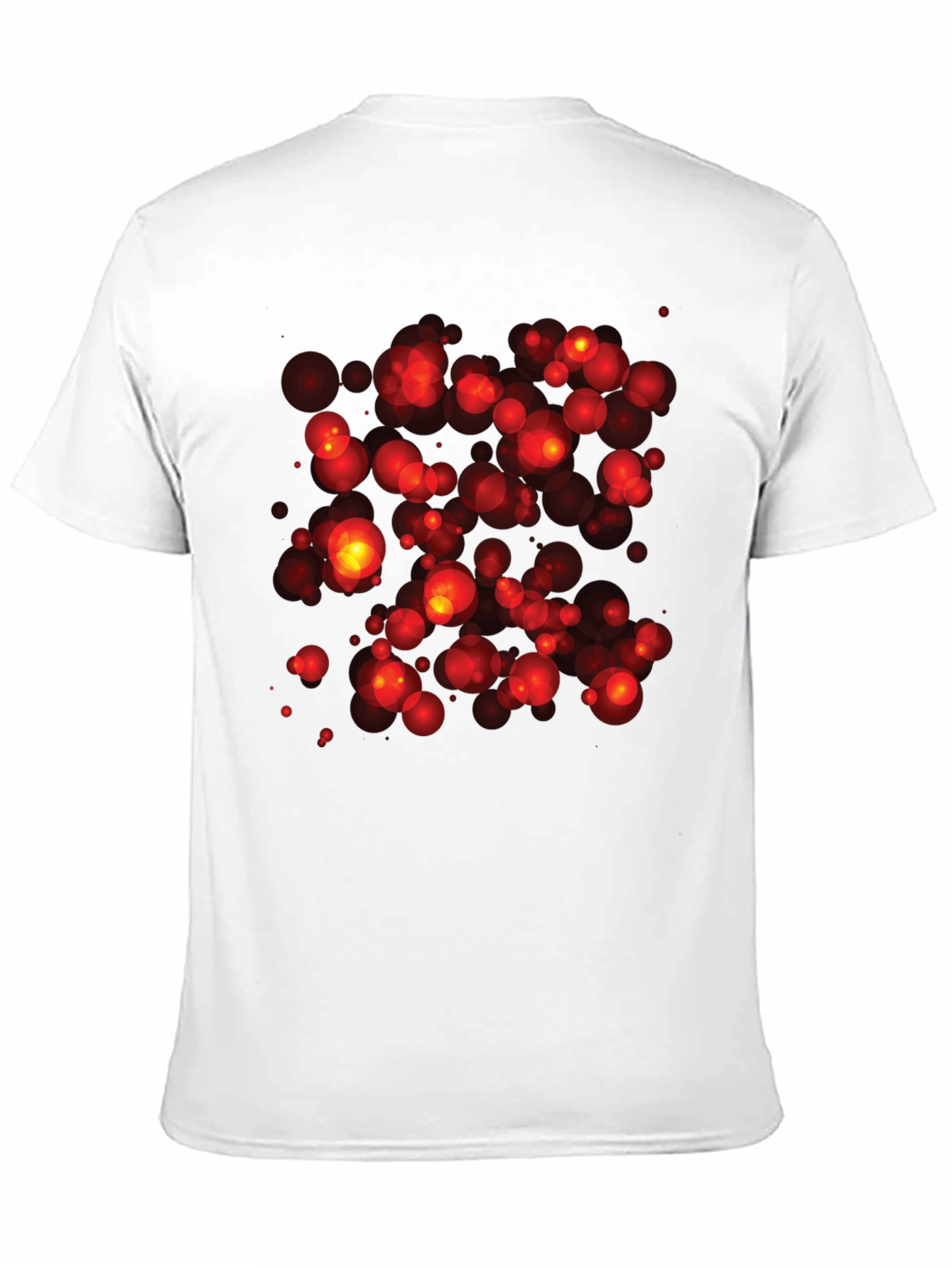Abstract Red Bubbles Graphic Print Black T-Shirt
