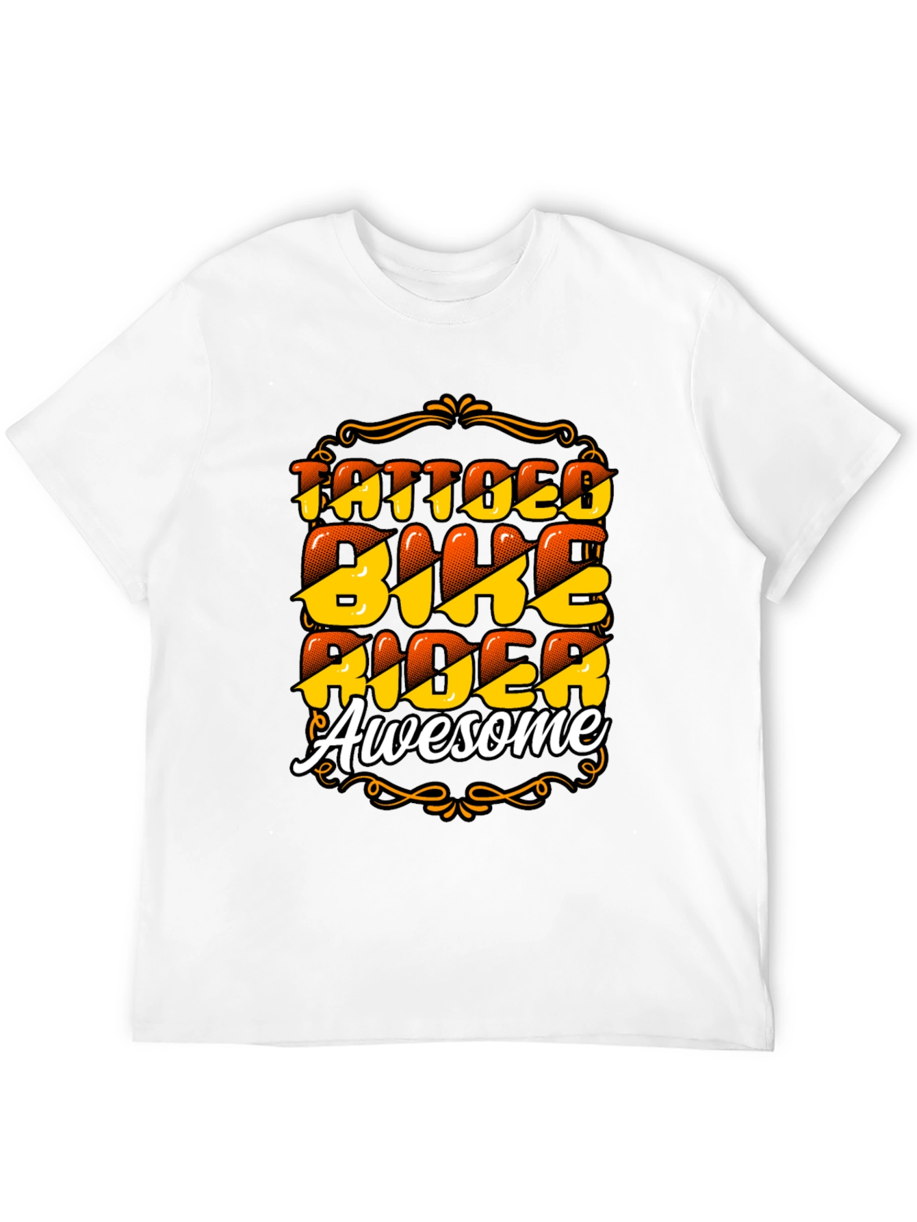 Tattooed Biker Awesome Black T-Shirt