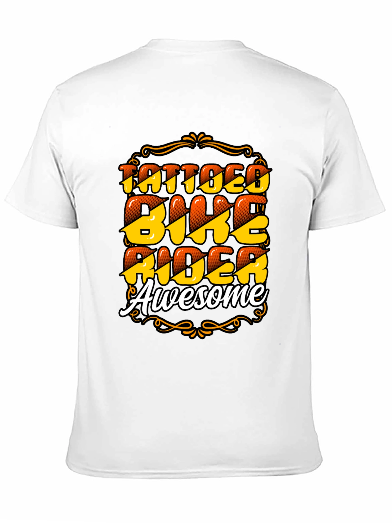 Tattooed Biker Awesome Black T-Shirt